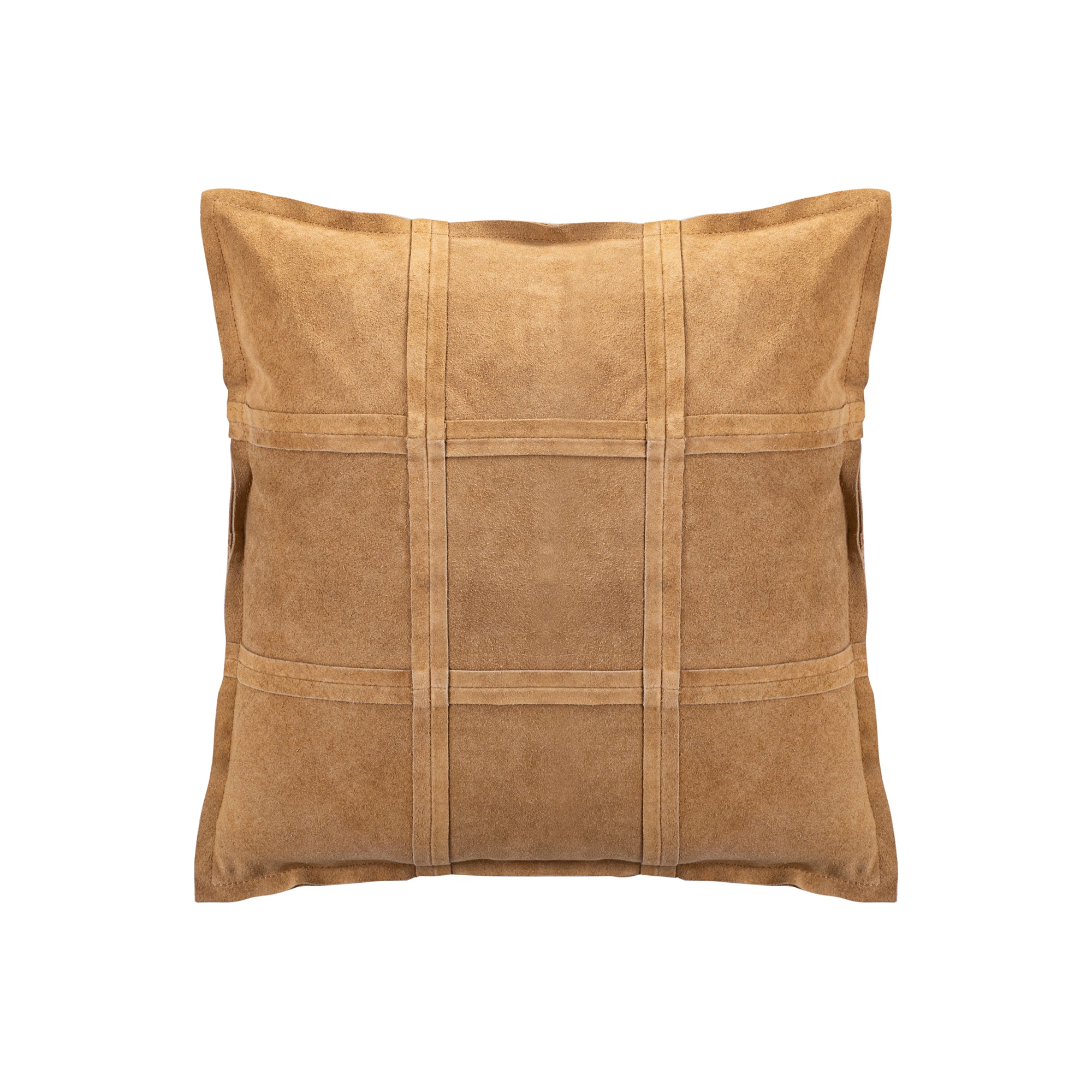 Cobie Camel suede leather cushion square S Camel — Housse de coussin — vue 2 | Häus