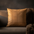 Housse de Coussin Cobie — Camel Cuir Suédé Carré L