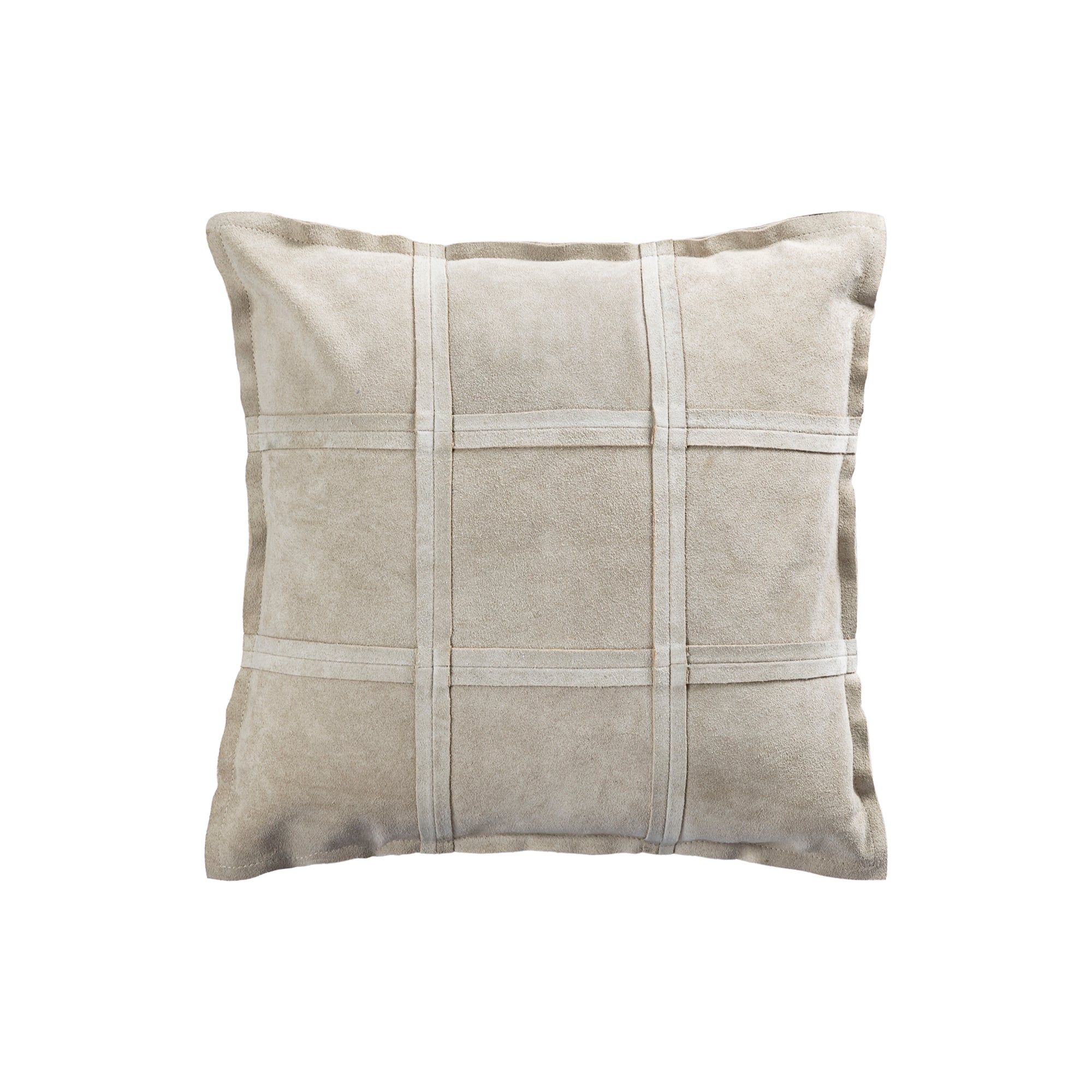 Cobie Taupe suede leather cushion square S — vue 2 | Häus