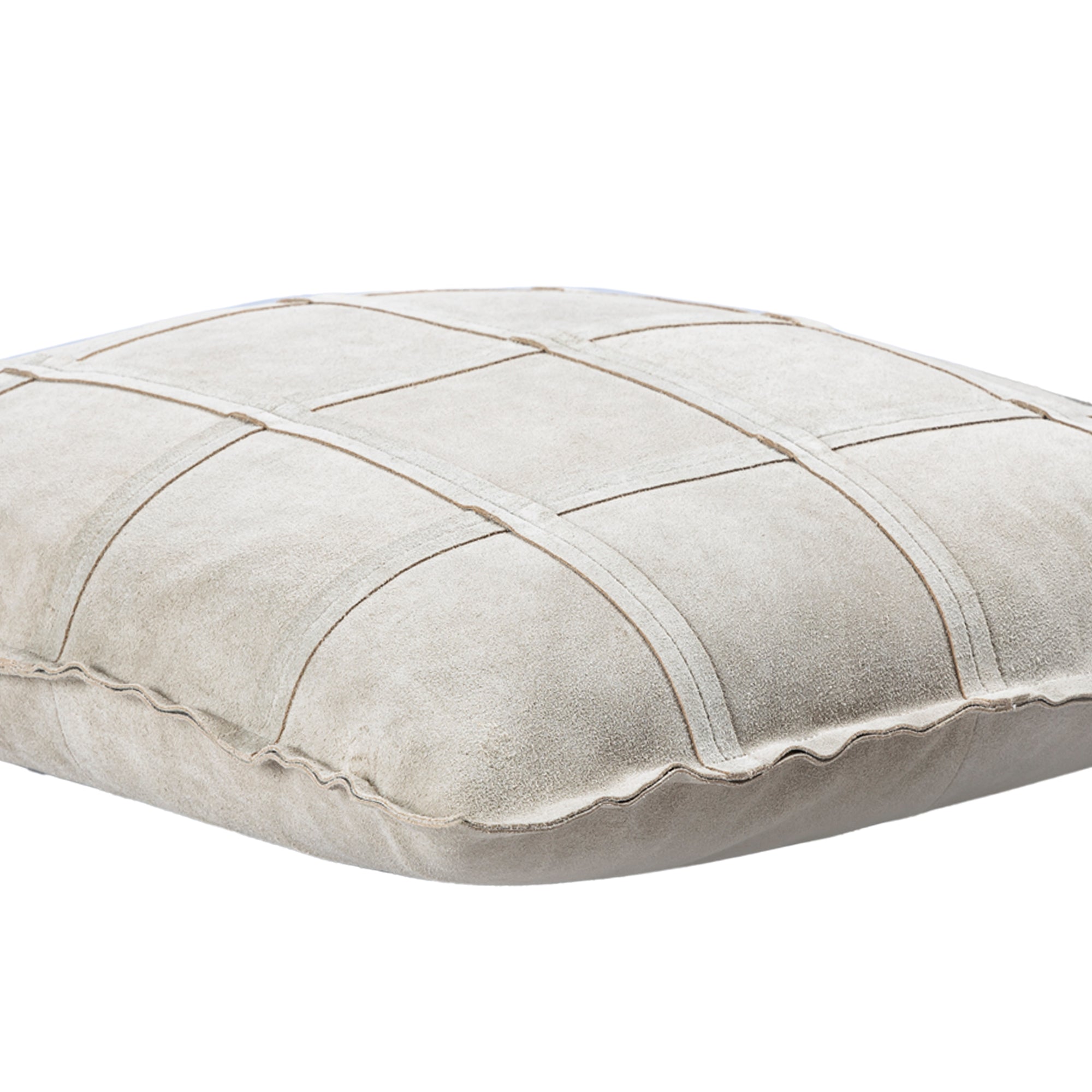 Cobie Taupe suede leather cushion square L Gris — Housse de coussin — vue 3 | Häus