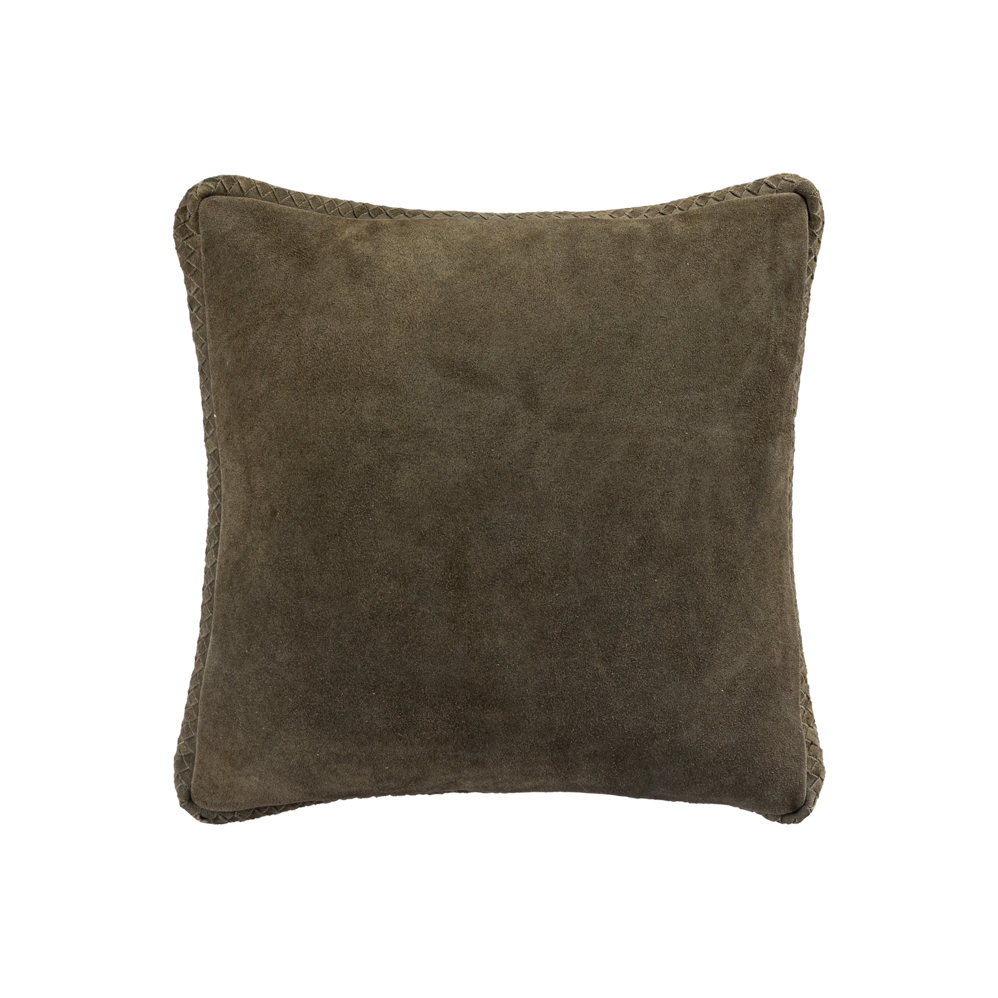 Suky Green suede leather cushion square S — vue 2 | Häus
