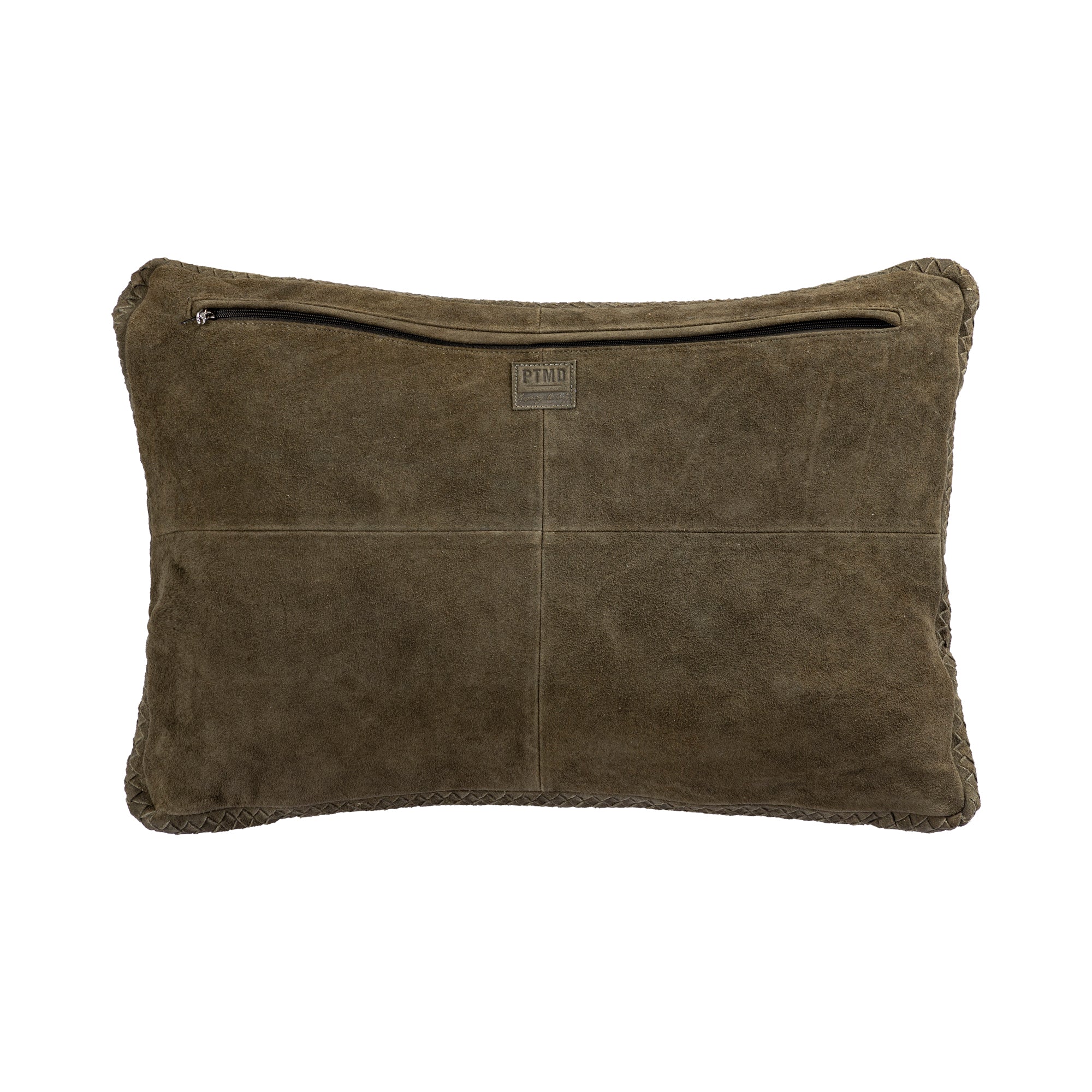 Suky Green suede leather cushion rectangle S Vert — Housse de coussin — vue 3 | Häus