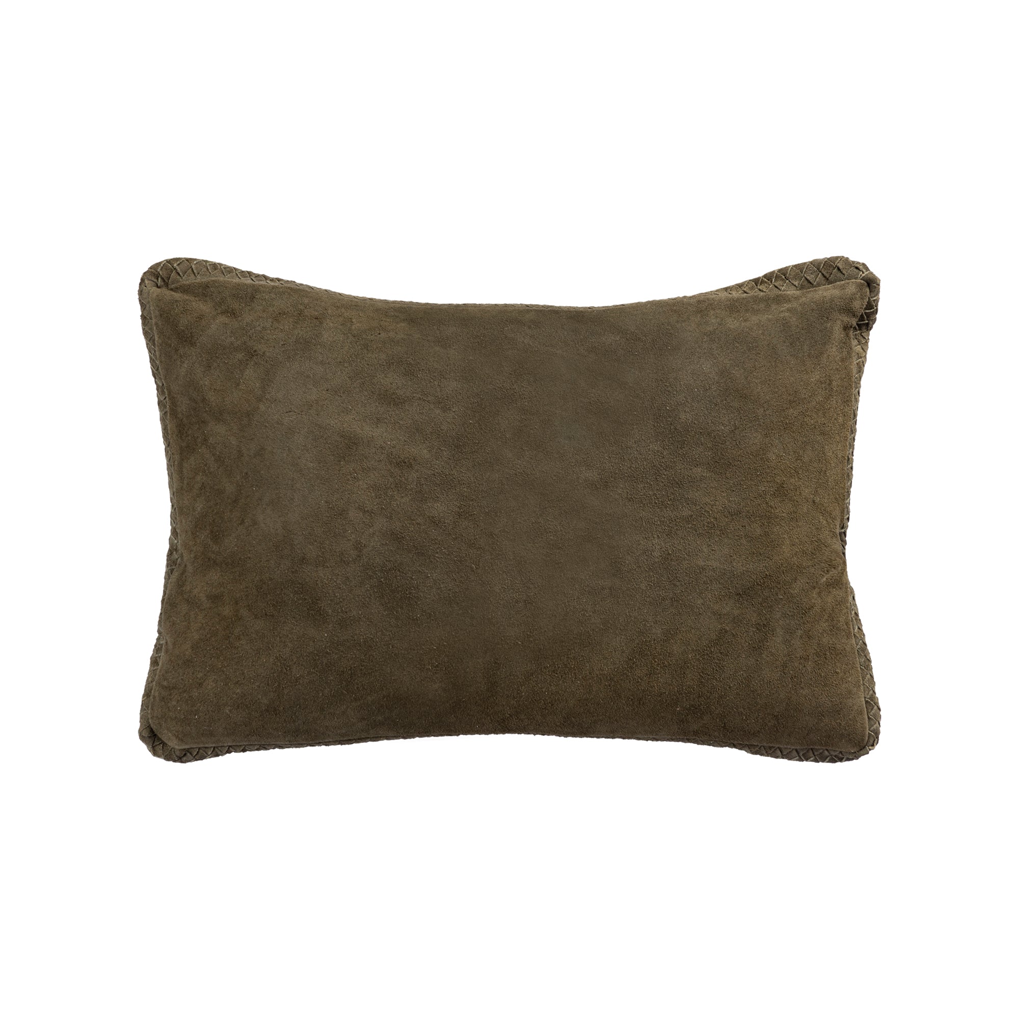 Suky Green suede leather cushion rectangle S Vert — Housse de coussin — vue 2 | Häus
