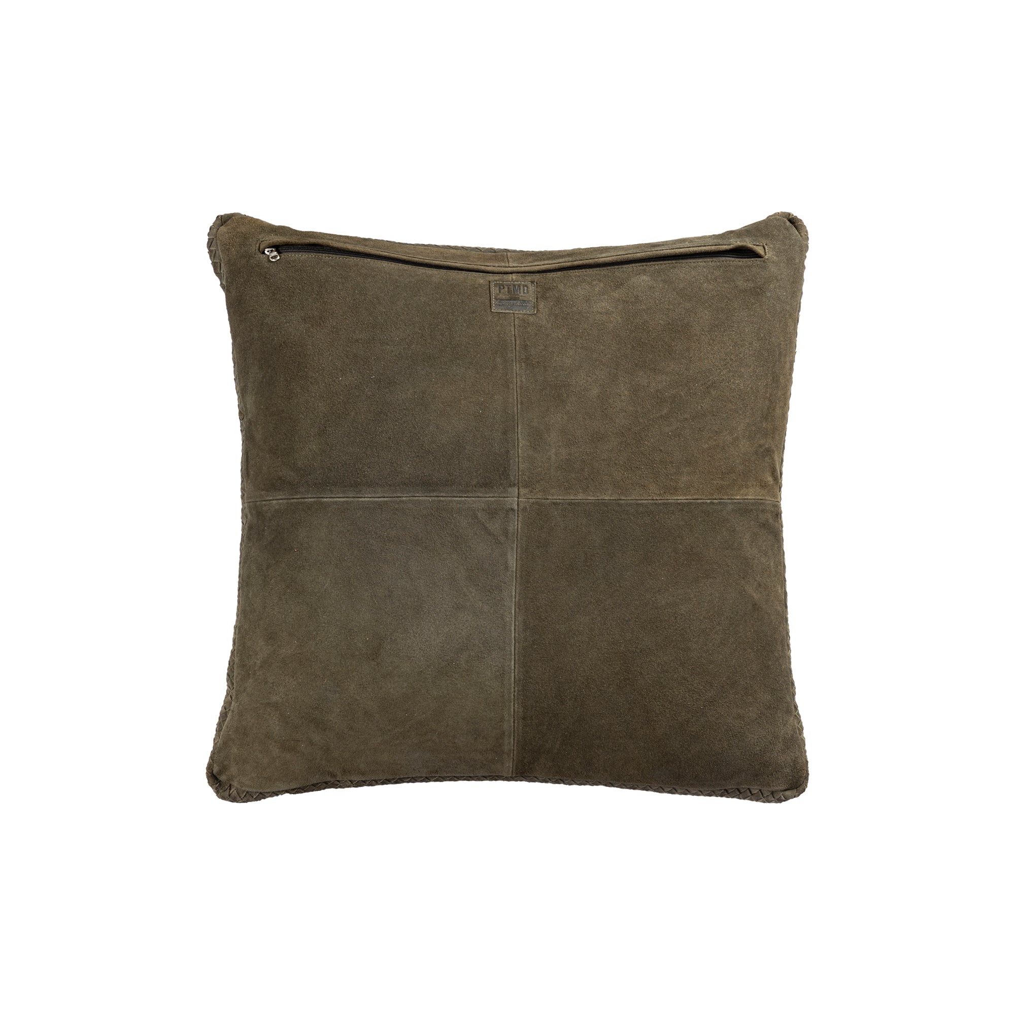 Suky Green suede leather cushion square L Vert — Housse de coussin — vue 4 | Häus