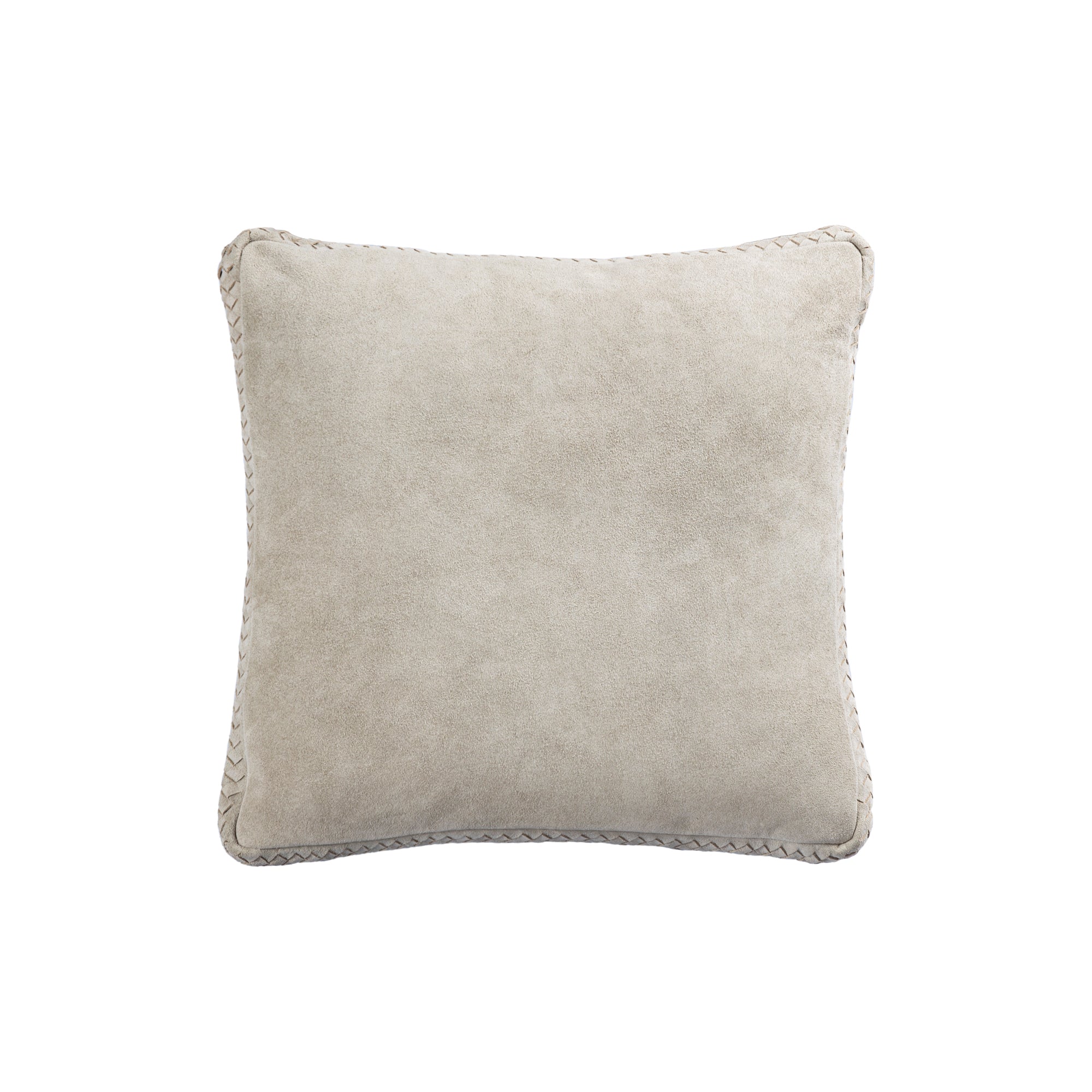 Suky Taupe suede leather cushion square S — vue 2 | Häus