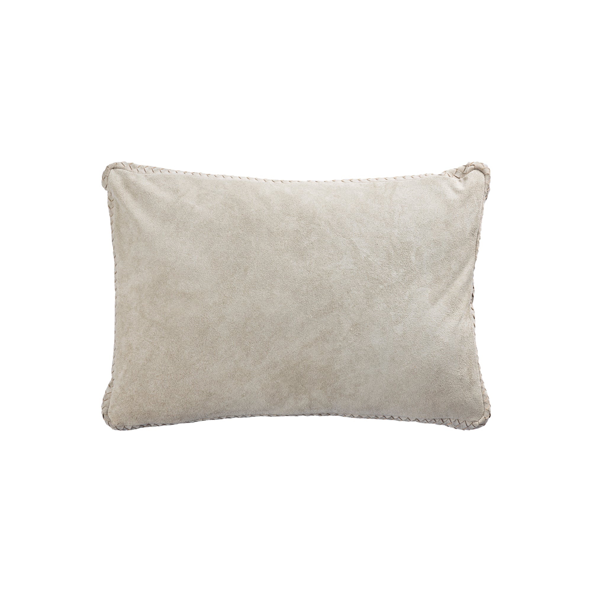 Suky Taupe suede leather cushion rectangle Taupe — Housse de coussin — vue 2 | Häus