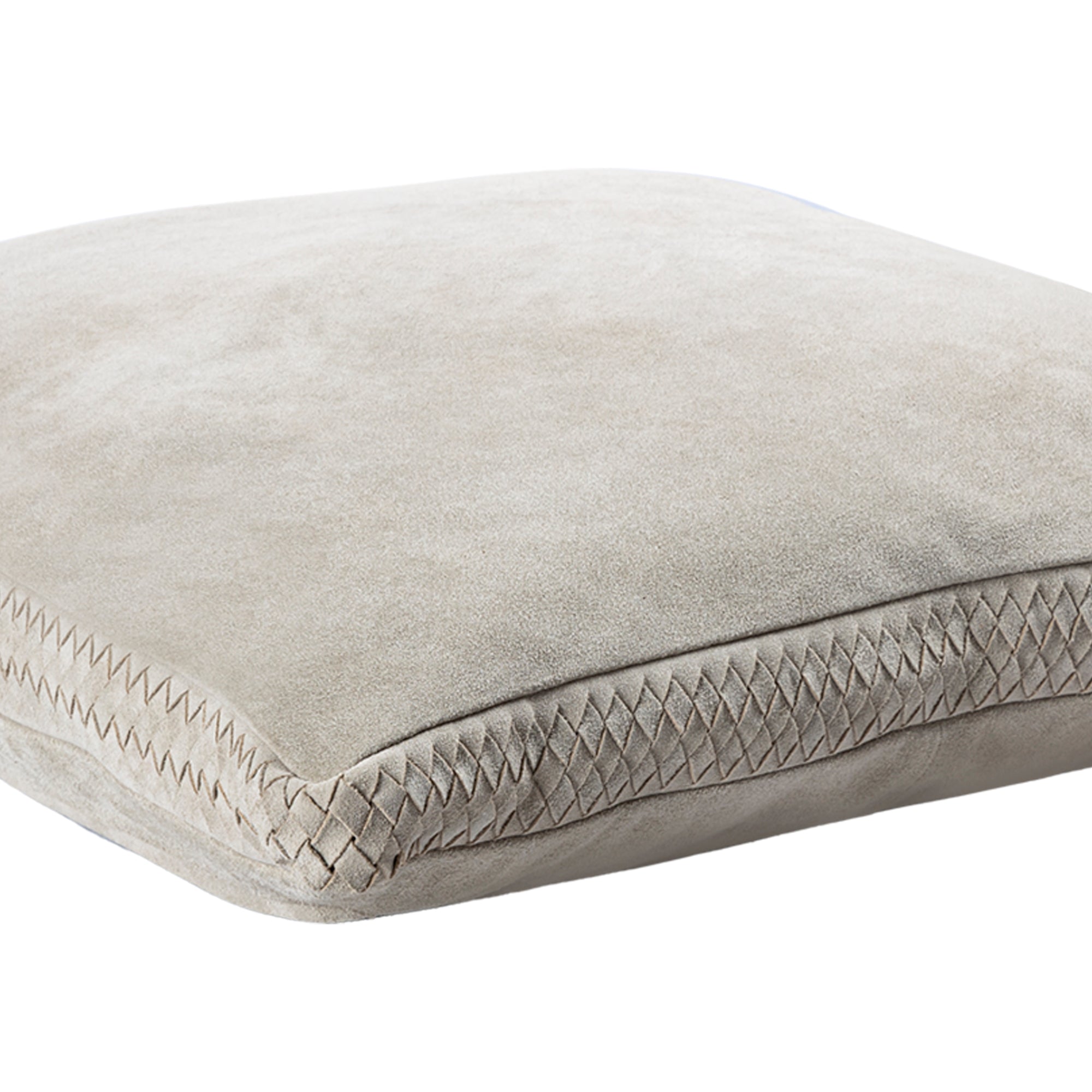 Suky Taupe suede leather cushion square L Taupe — Housse de coussin — vue 3 | Häus
