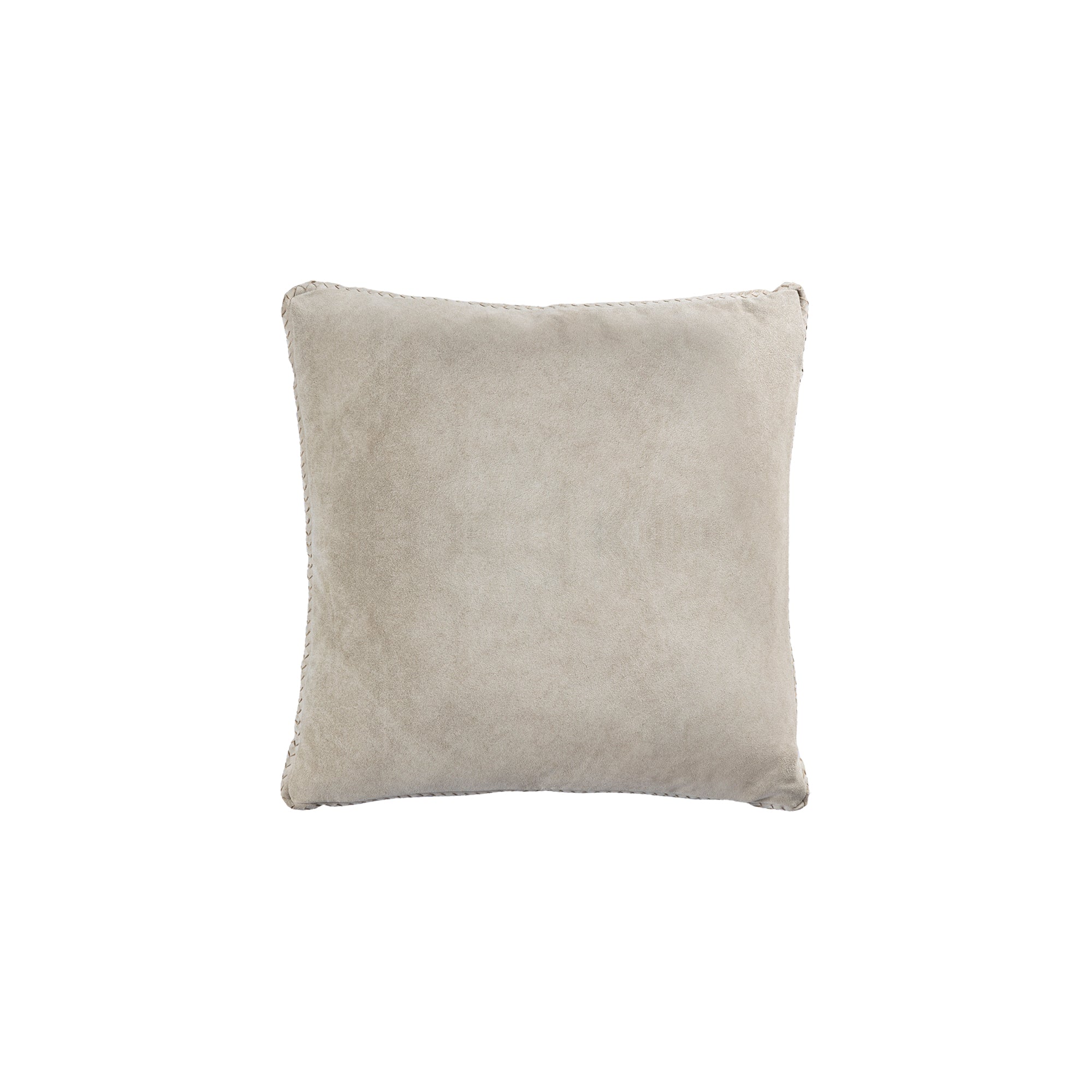 Suky Taupe suede leather cushion square L Taupe — Housse de coussin — vue 2 | Häus