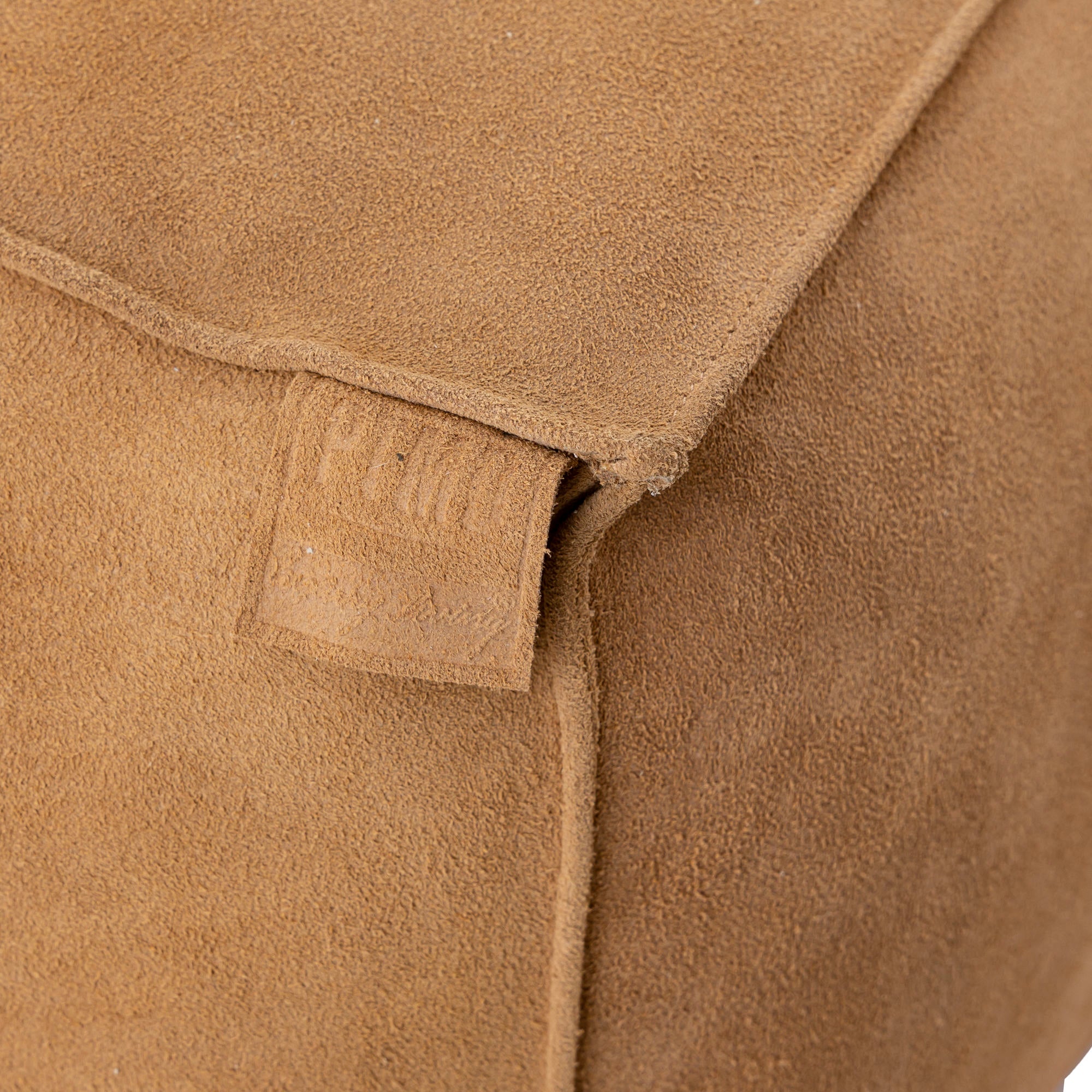 Marieke Camel suede leather pouf square - Photo 3