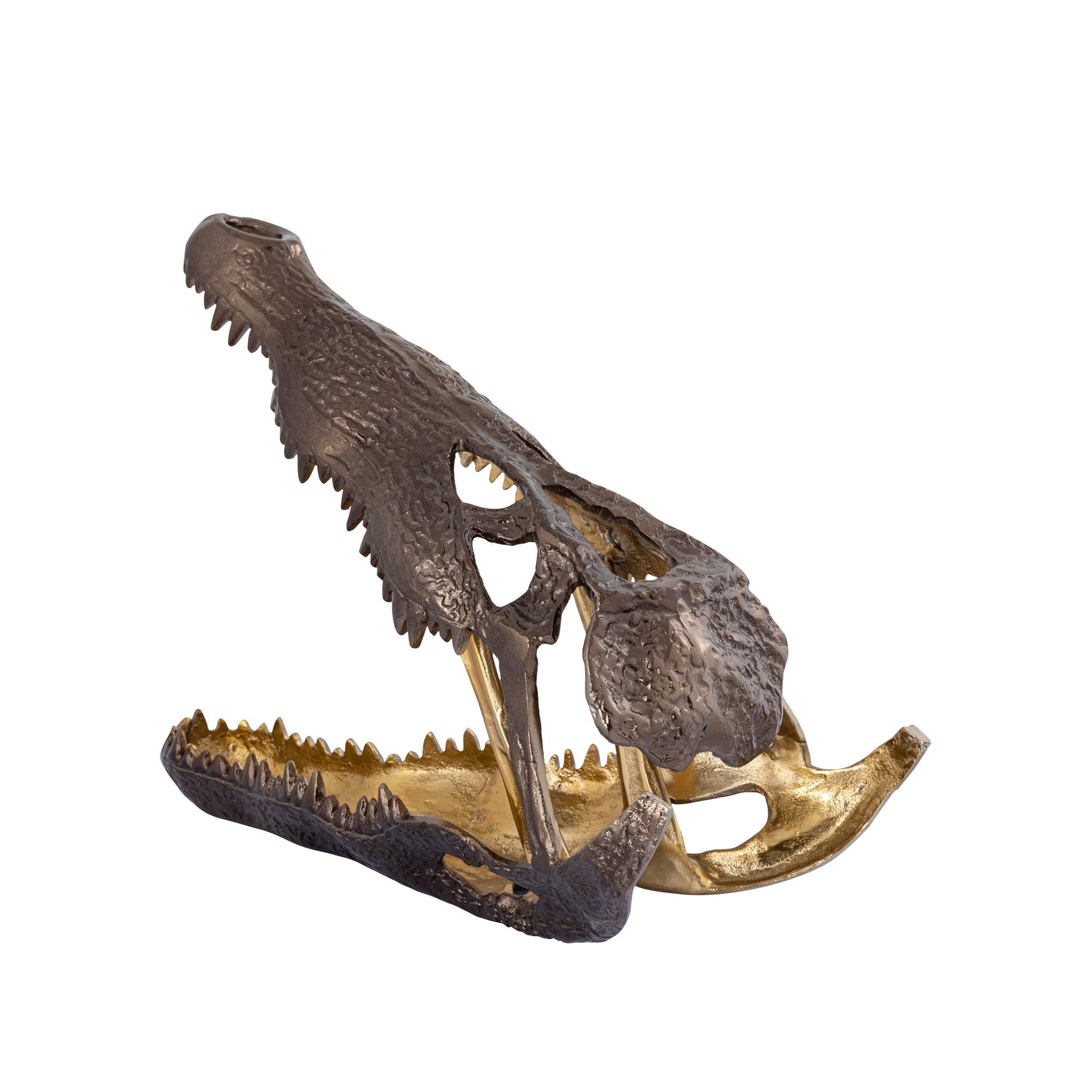 Lizee Brass casted alu crocodile head statue L