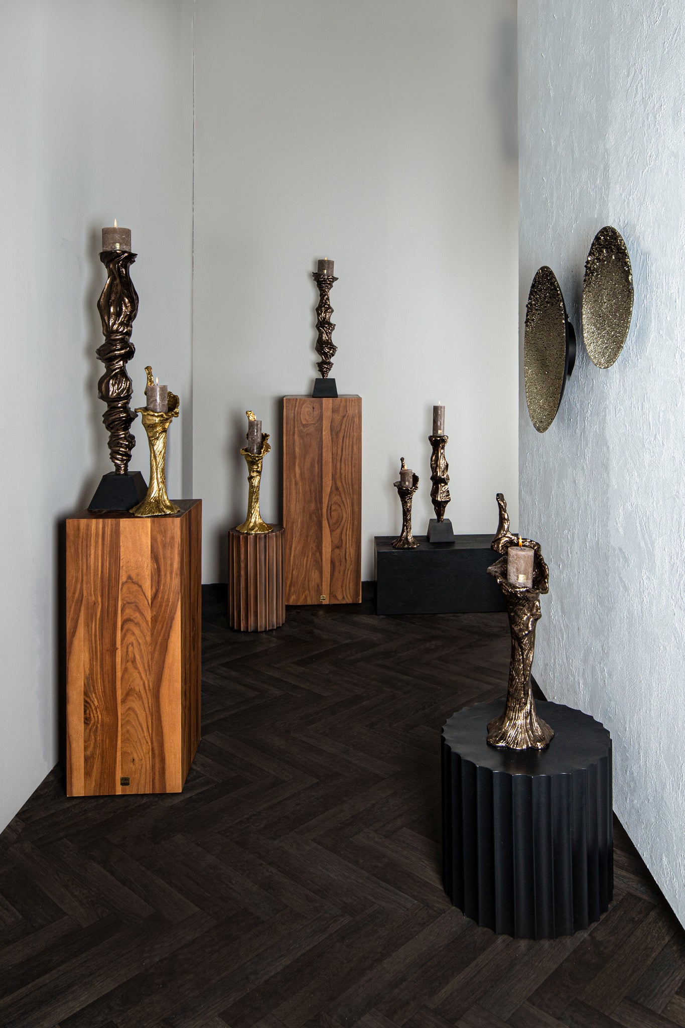 Mataly Chandeliers en aluminium moulé — Brass Alu Candle Holder - Marron