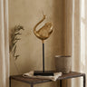 Joycee Gold casted alu swan statue closed wings