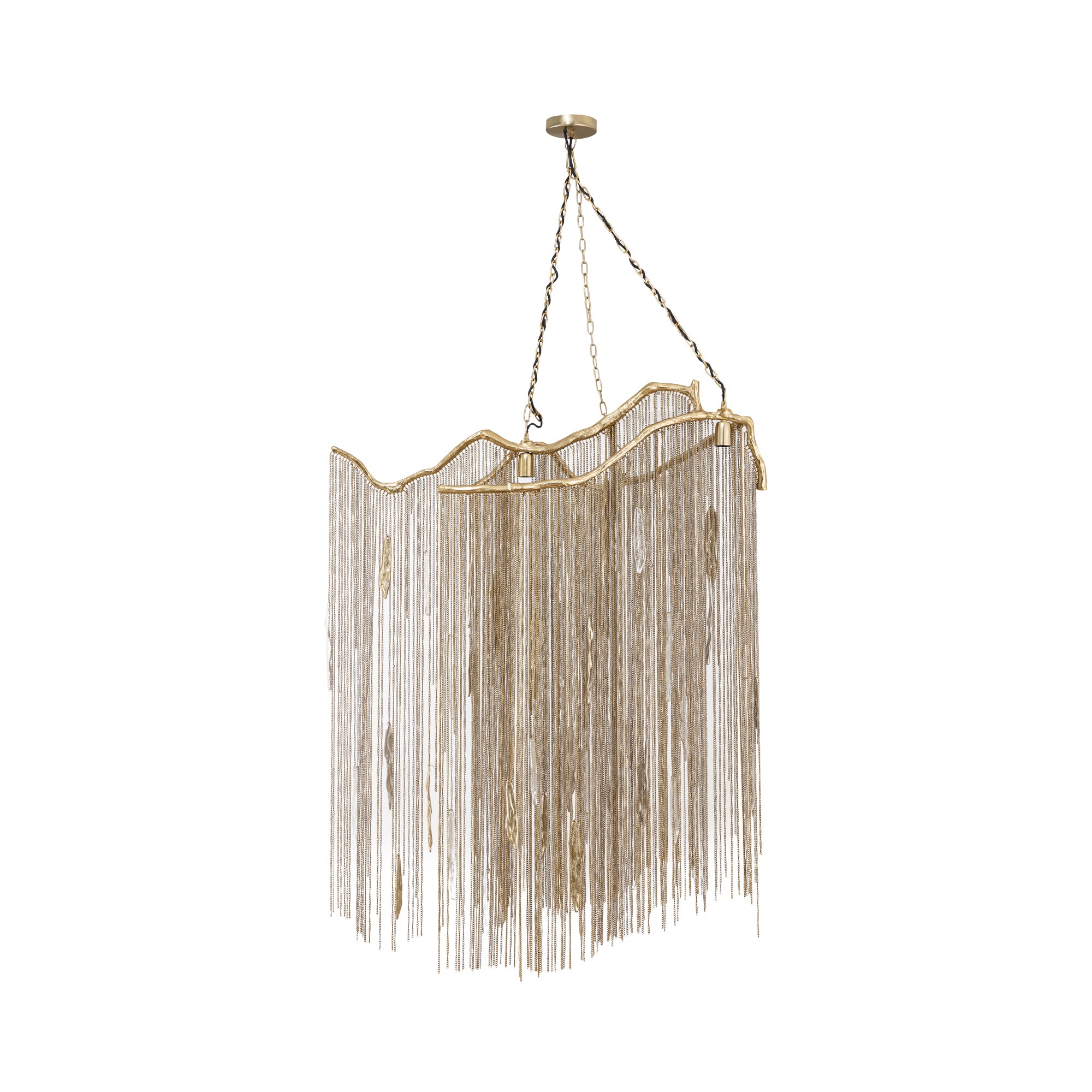 Wilco Lustres en fer — Brass Alu Hanging Lamp Chains Wide - Or