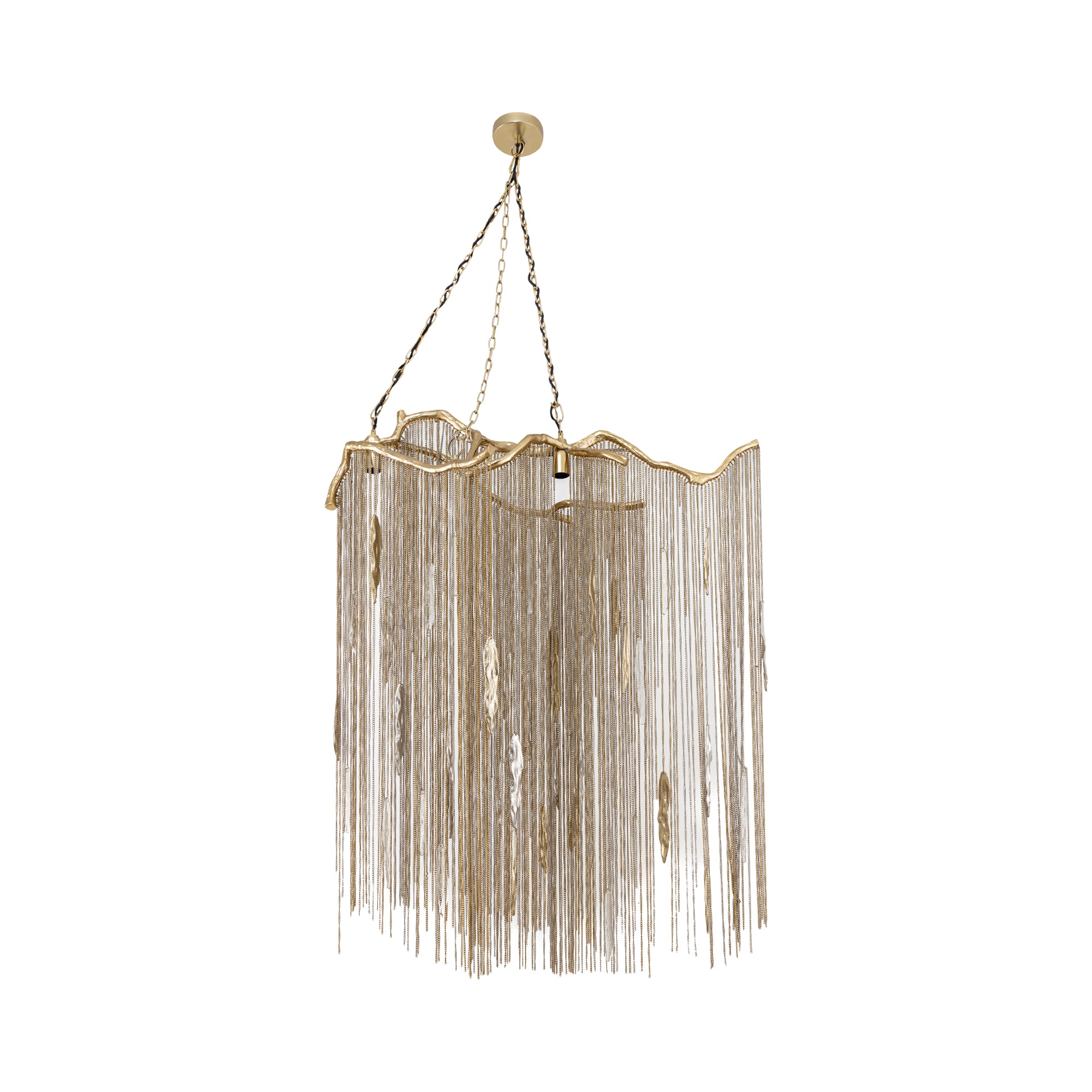 Wilco Lustres en fer — Brass Alu Hanging Lamp Chains Wide - Or