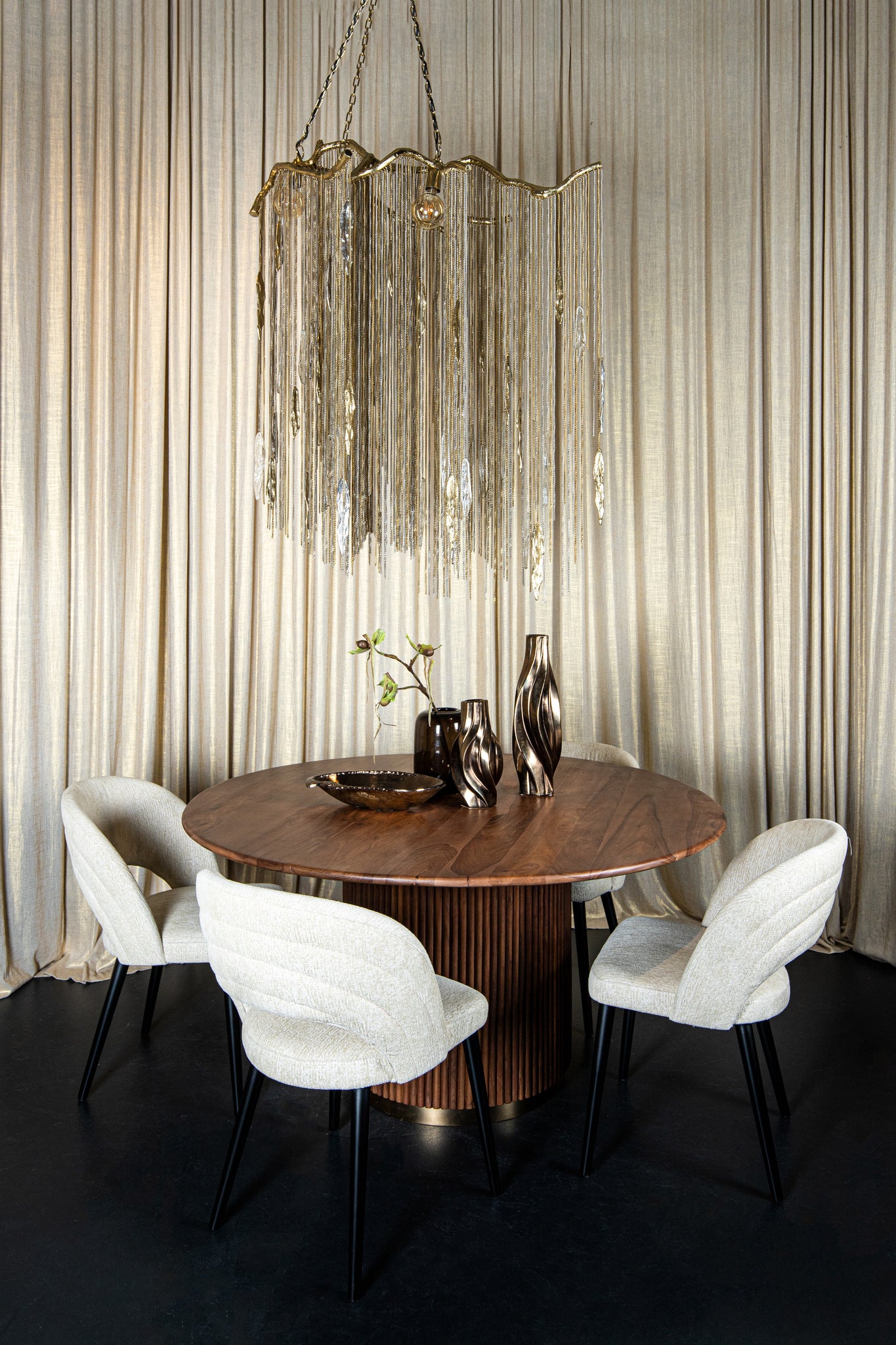 Wilco Lustres en fer — Brass Alu Hanging Lamp Chains Wide - Or