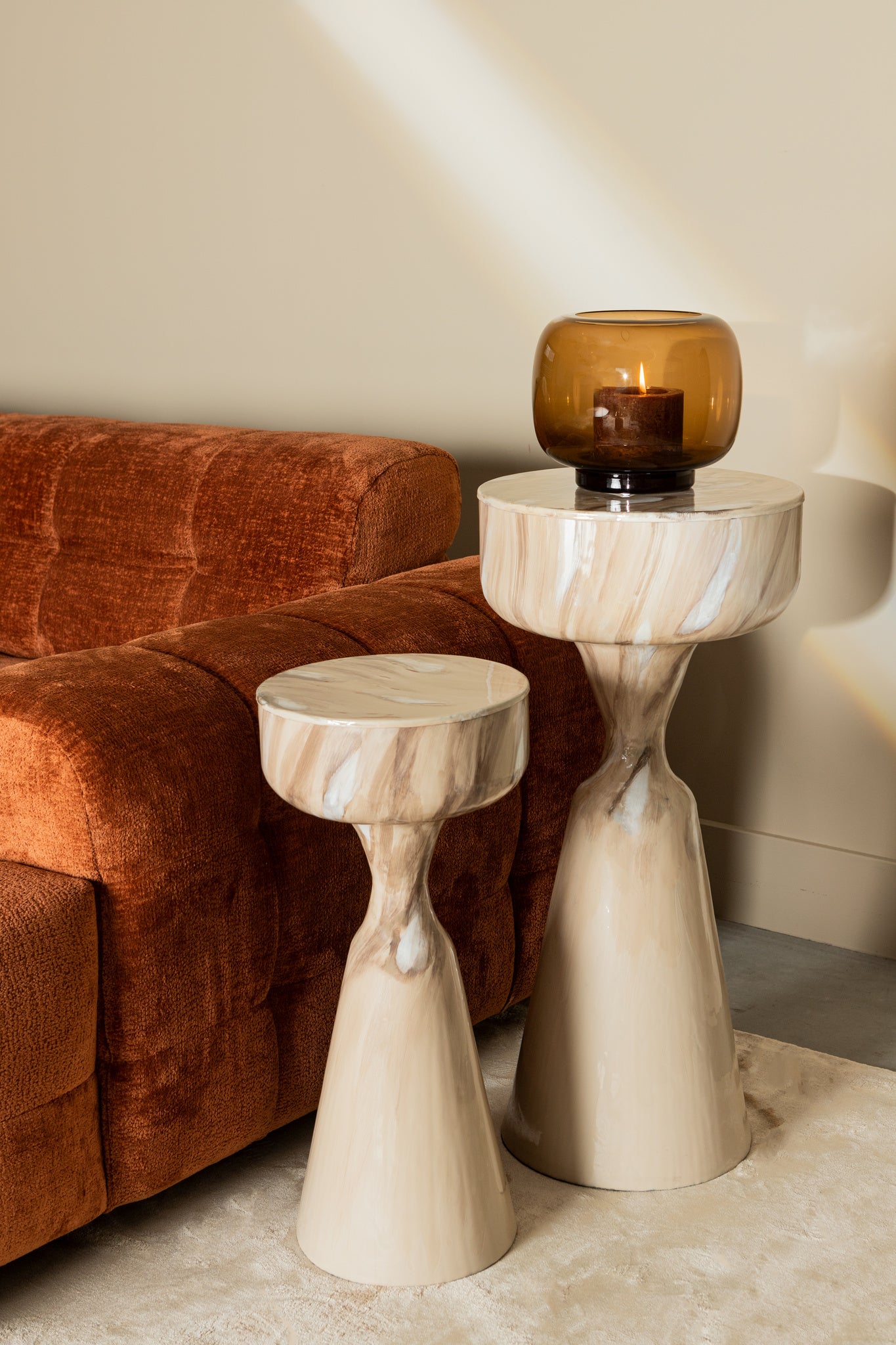 Maran Cream shiny iron sidetable round S - Photo 5