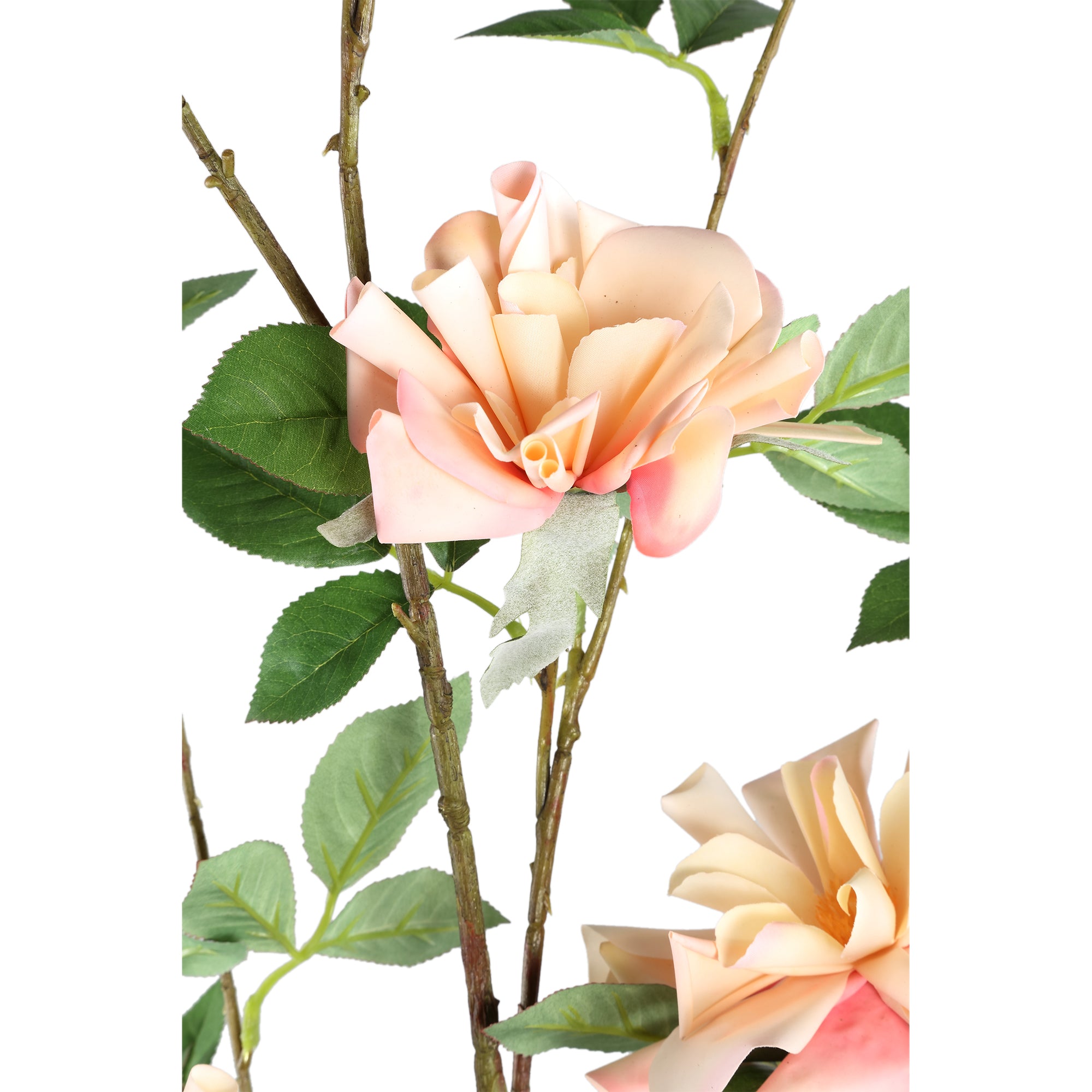Wildrose Flower light pink with leaves L Rose clair — Fleur artificielle — vue 2 | Häus