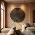 Panneau Mural Zapp — Noir MDF Sculpté Or Rond