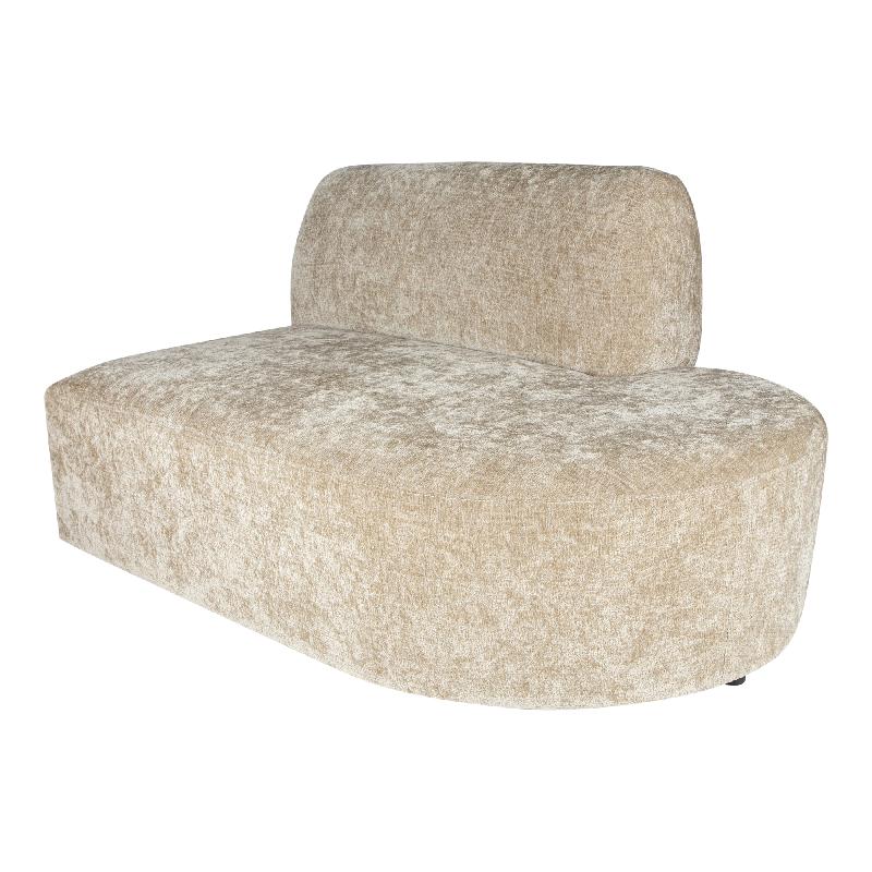Lujo sofa cream fiore fabric right ottoman