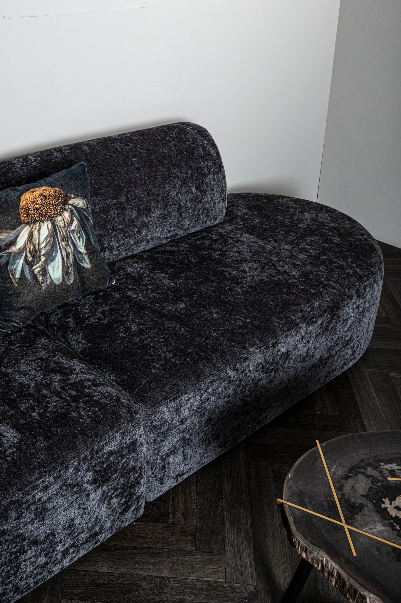 Lujo sofa anthracite fiore fabric 2 seater element - Photo 3