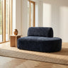 Lujo sofa anthracite fiore fabric right ottoman
