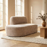 Lujo sofa white fiore fabric left ottoman