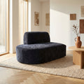 Élément Canapé Lujo — Anthracite Fiore Tissu Gauche Pouf