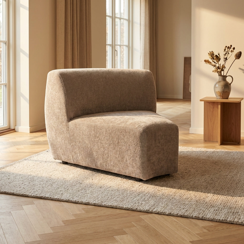Lujo sofa white fiore fabric corner piece