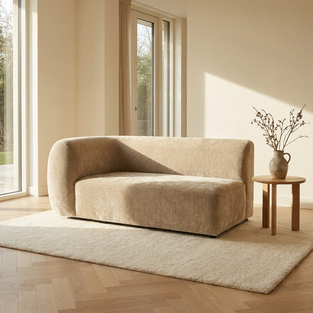 Lujo sofa cream fiore fabric 2 seater arm left
