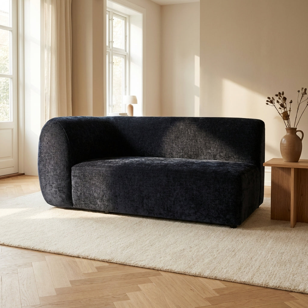 Lujo sofa anthracite fiore fabric 2 seaterarm left
