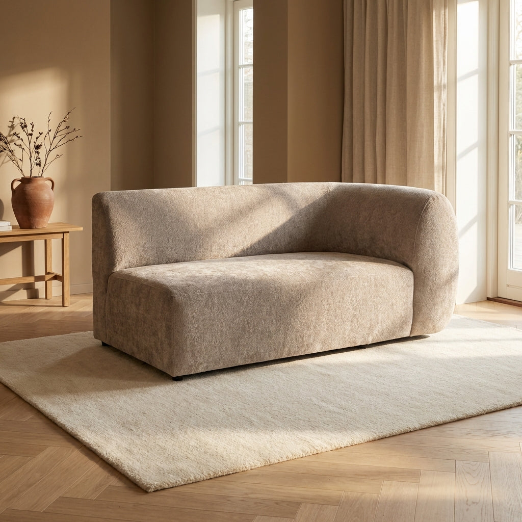 Lujo sofa white fiore fabric 2 seater arm right