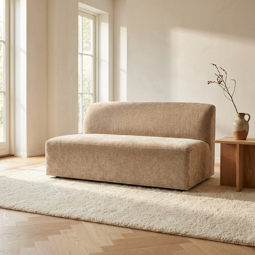 Lujo sofa cream fiore fabric 2 seater element