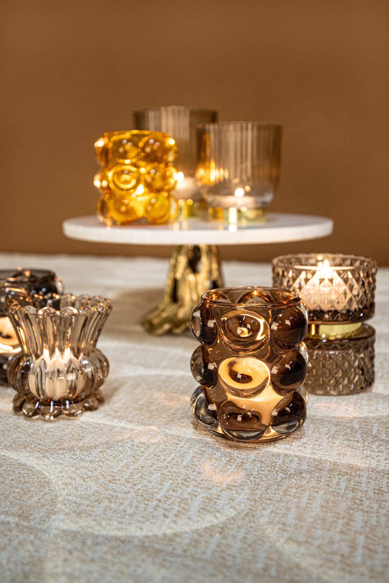 Siera Photophores en verre - Rose