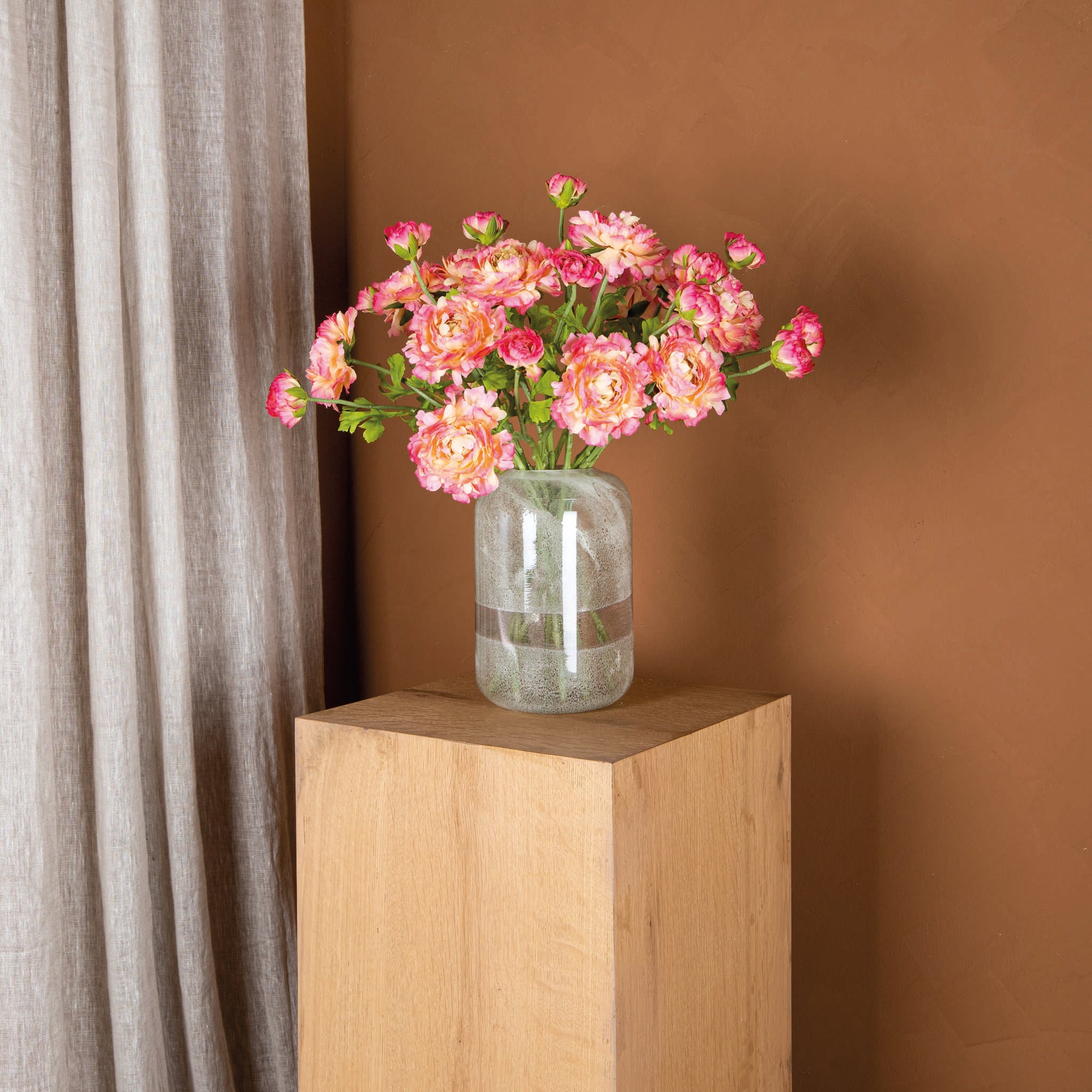 Garden Flower pink ranunculus spray with buds Rose — Fleur artificielle — vue 2 | Häus