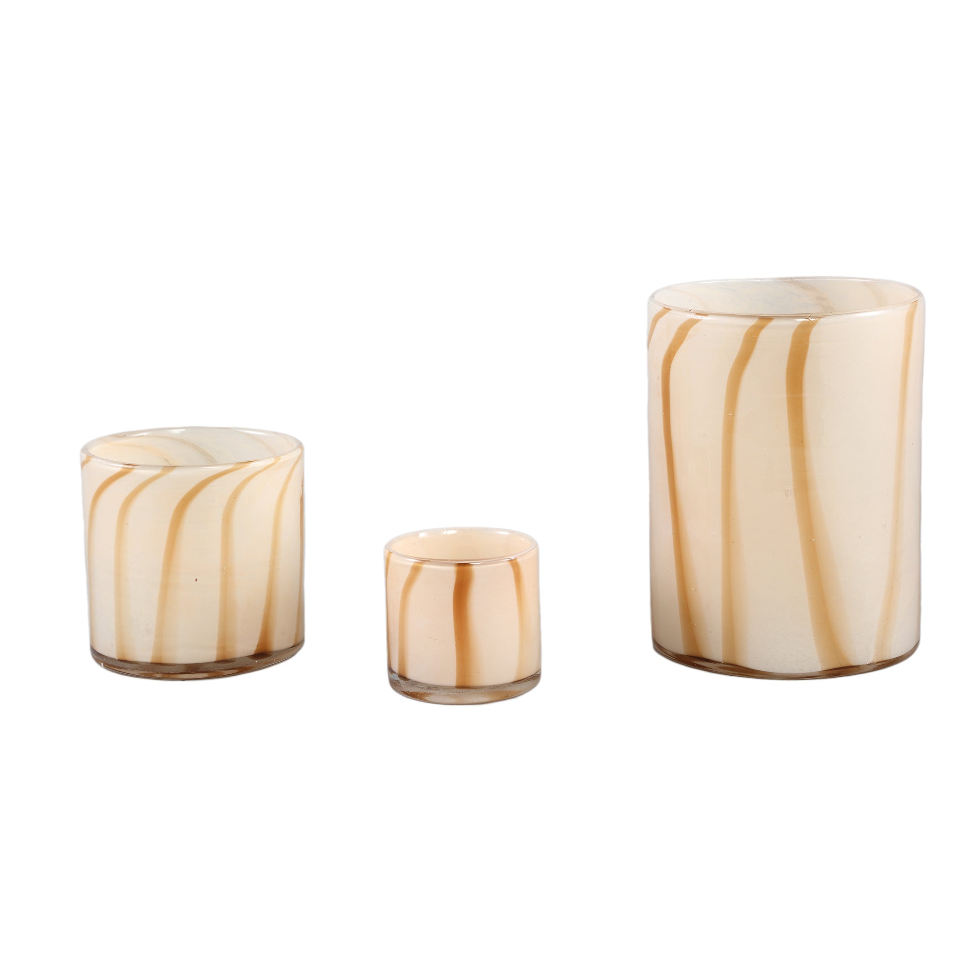 Vincy Bougeoirs en verre - Crème