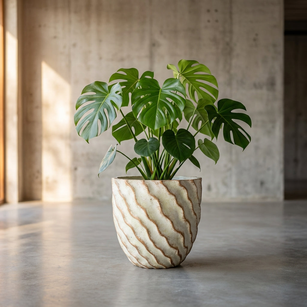 Sharlae Pot en ciment - Crème
