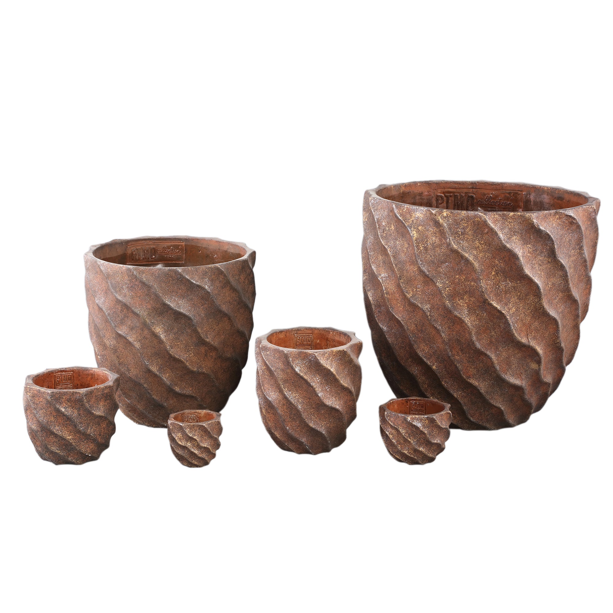 Sharlae Pot en ciment - Marron