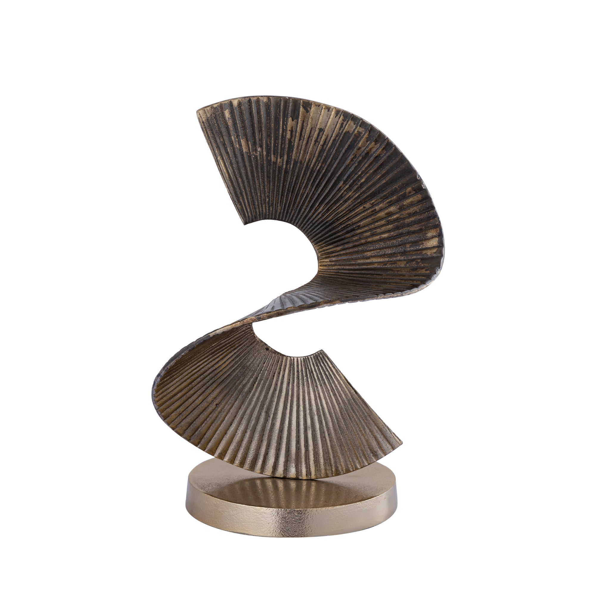 Manoa Gold alu spiral shaped statue ribbed