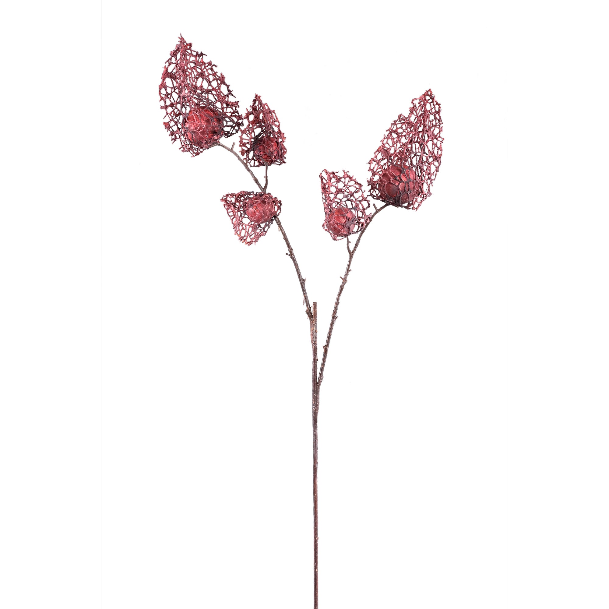 Twig Plant burgundy palace lantern flower spray Bordeaux — Branche artificielle — Branche artificielle design premium | Häus
