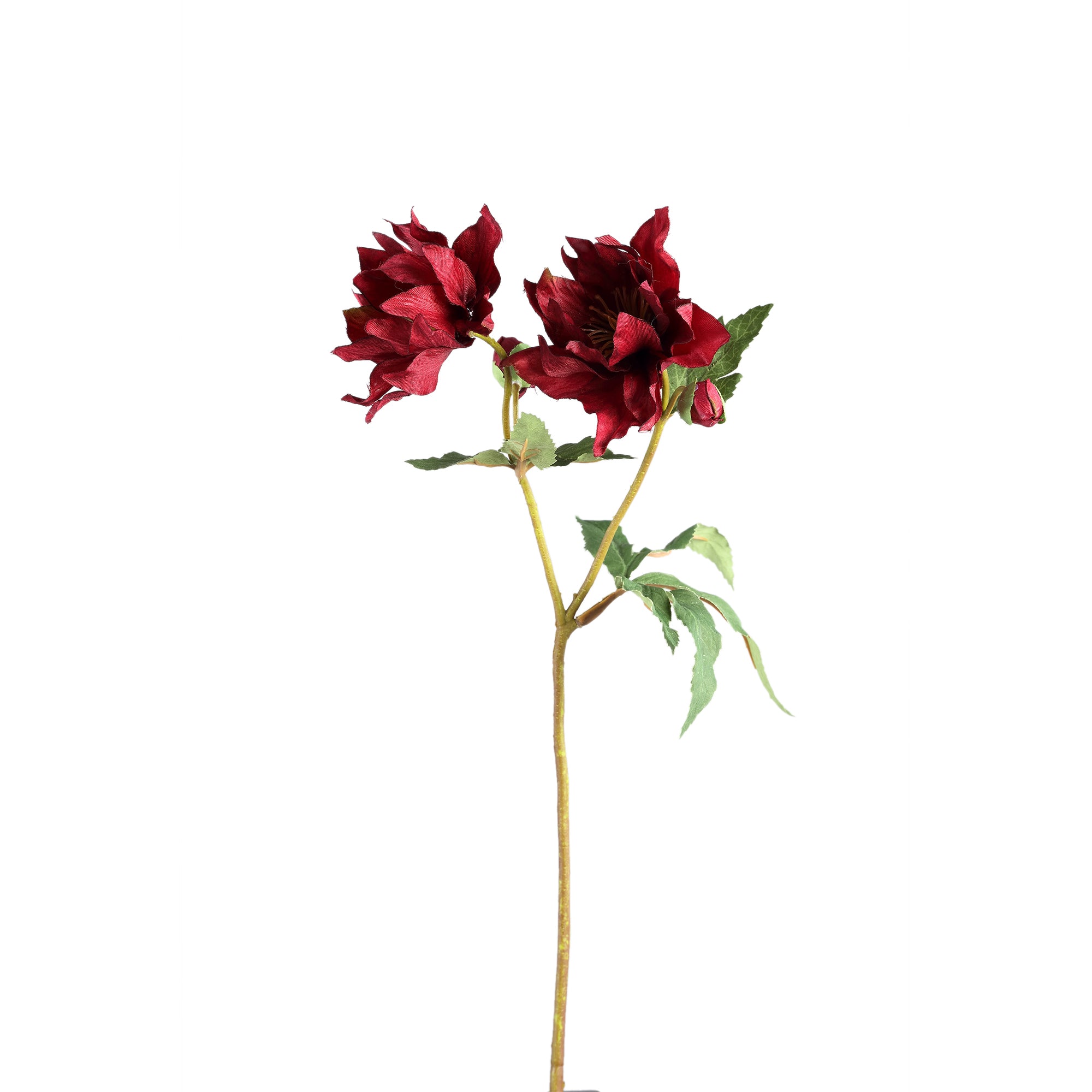 Rose Flower Burgundy with 2 buds Bordeaux — Fleur artificielle — Fleur artificielle design premium | Häus