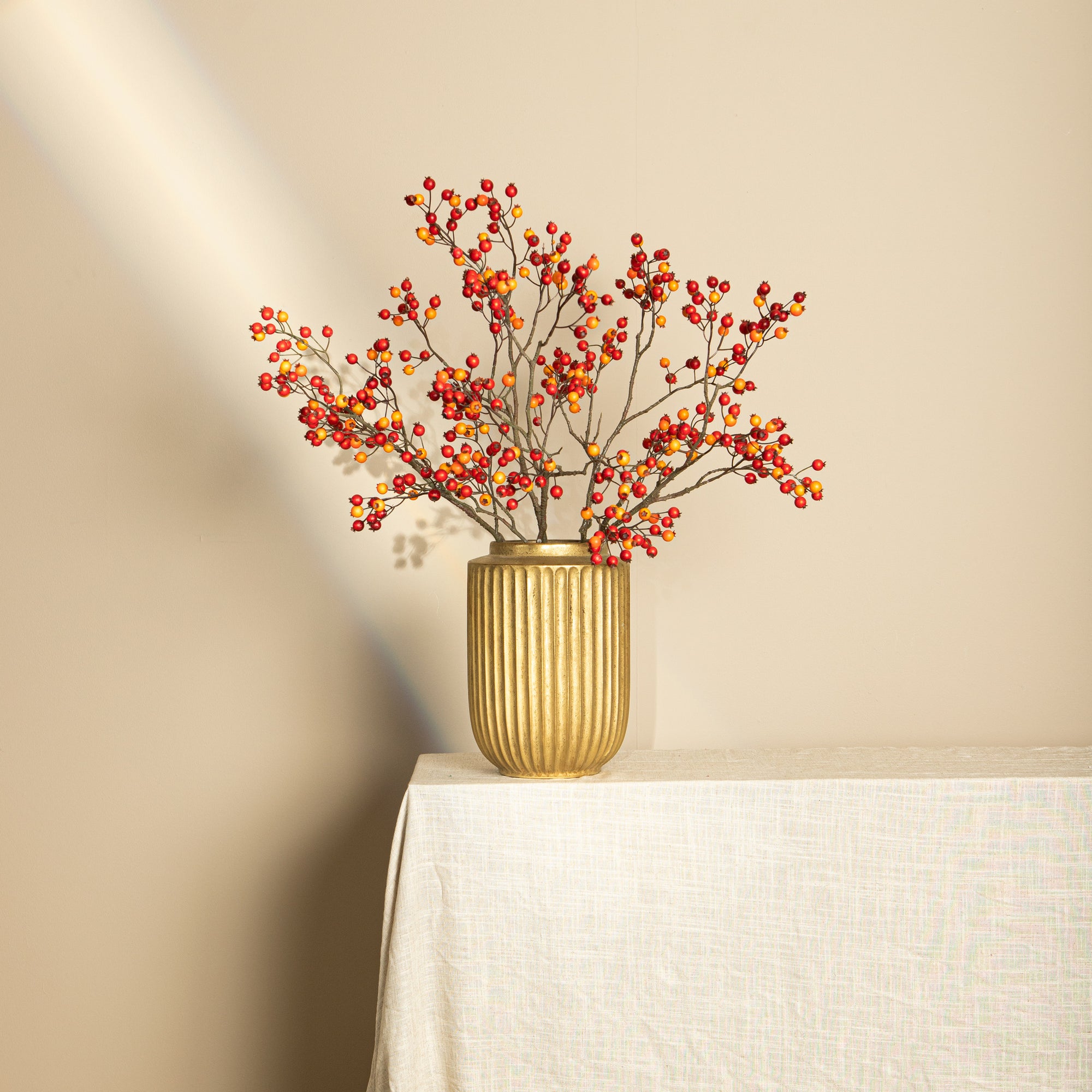 Berry Plant red orange rose hip spray Rouge — Branche artificielle — vue 3 | Häus
