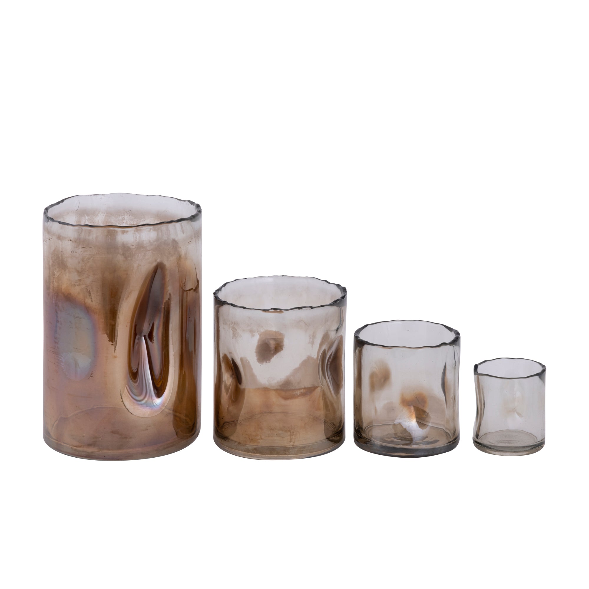 Alyson Bougeoirs en verre - Marron