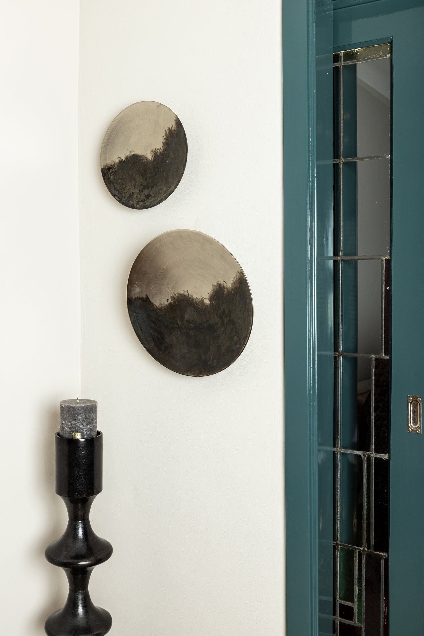 Taika Chandeliers en métal — Alu Round Candle Holder Tabs High - Noir