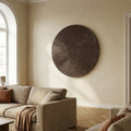 Panneau Mural Wiktor — Marron MDF Rond Spirale Sculpté L