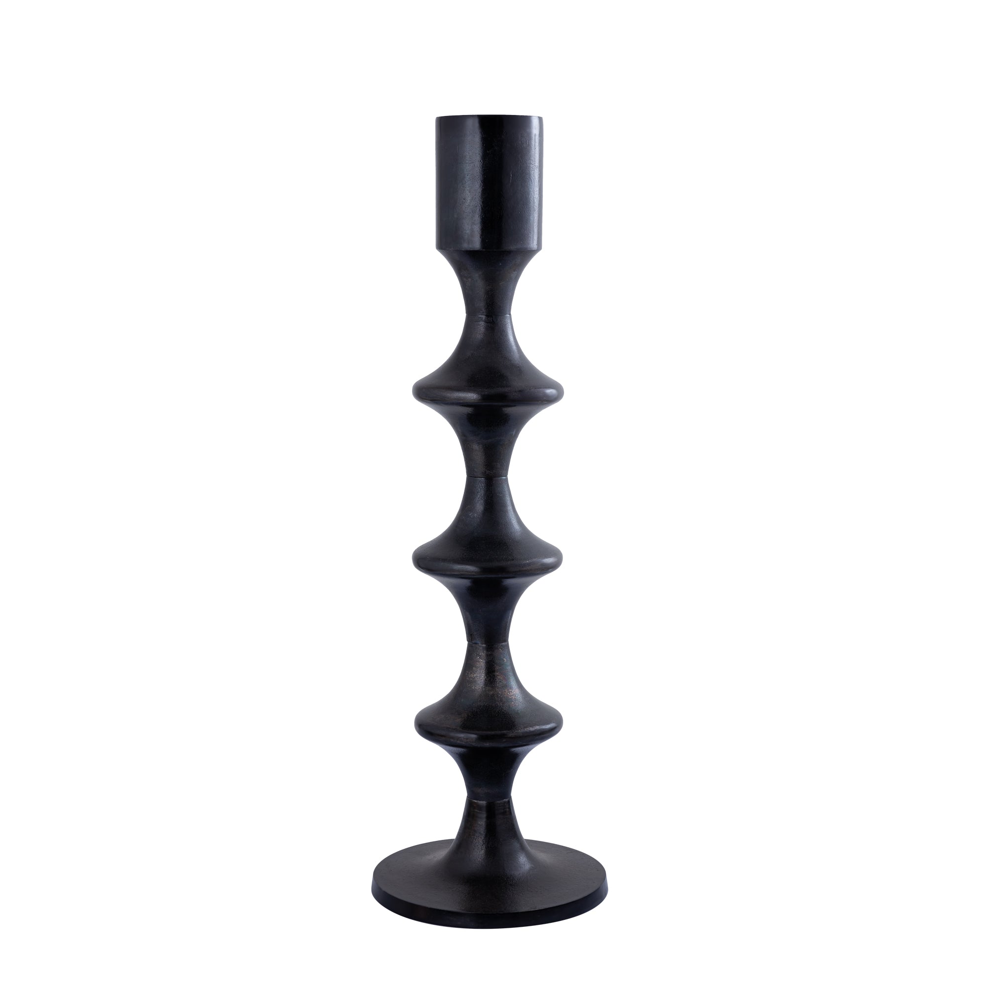 Taika Chandeliers en métal — Alu Round Candle Holder Tabs High - Noir