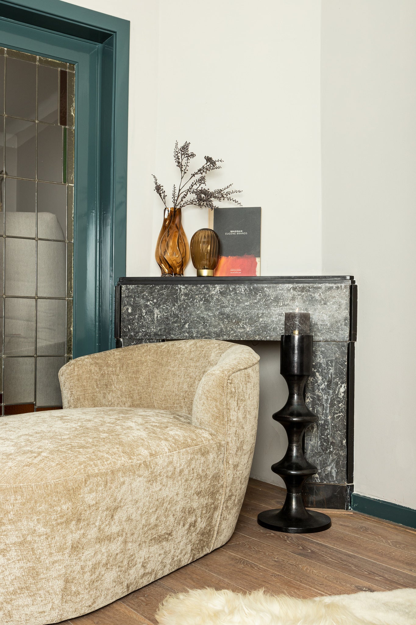 Taika Chandeliers en métal — Alu Round Candle Holder Tabs High - Noir