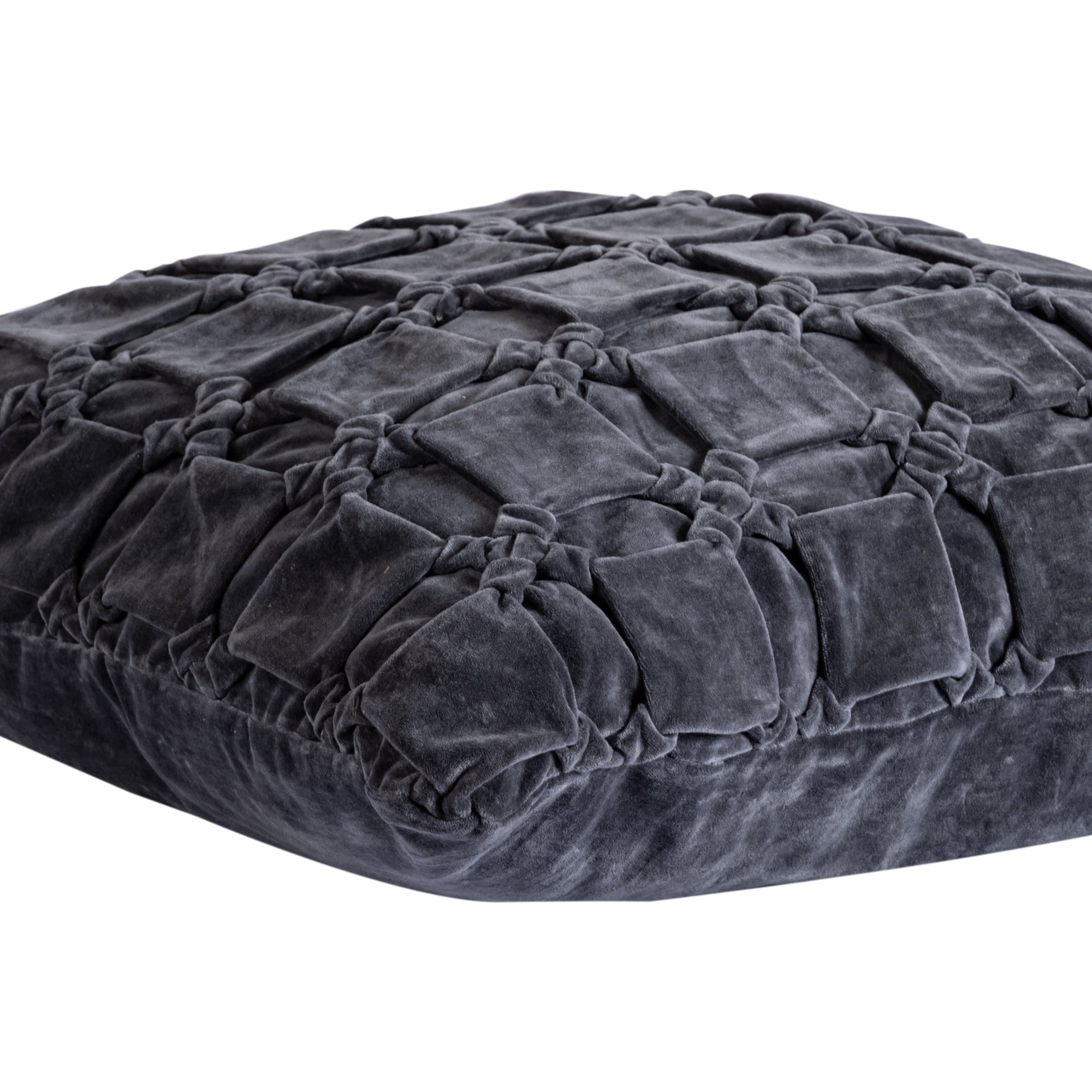 Nasim Dark grey cotton cusion pattern square L Gris foncé — Housse de coussin — vue 4 | Häus