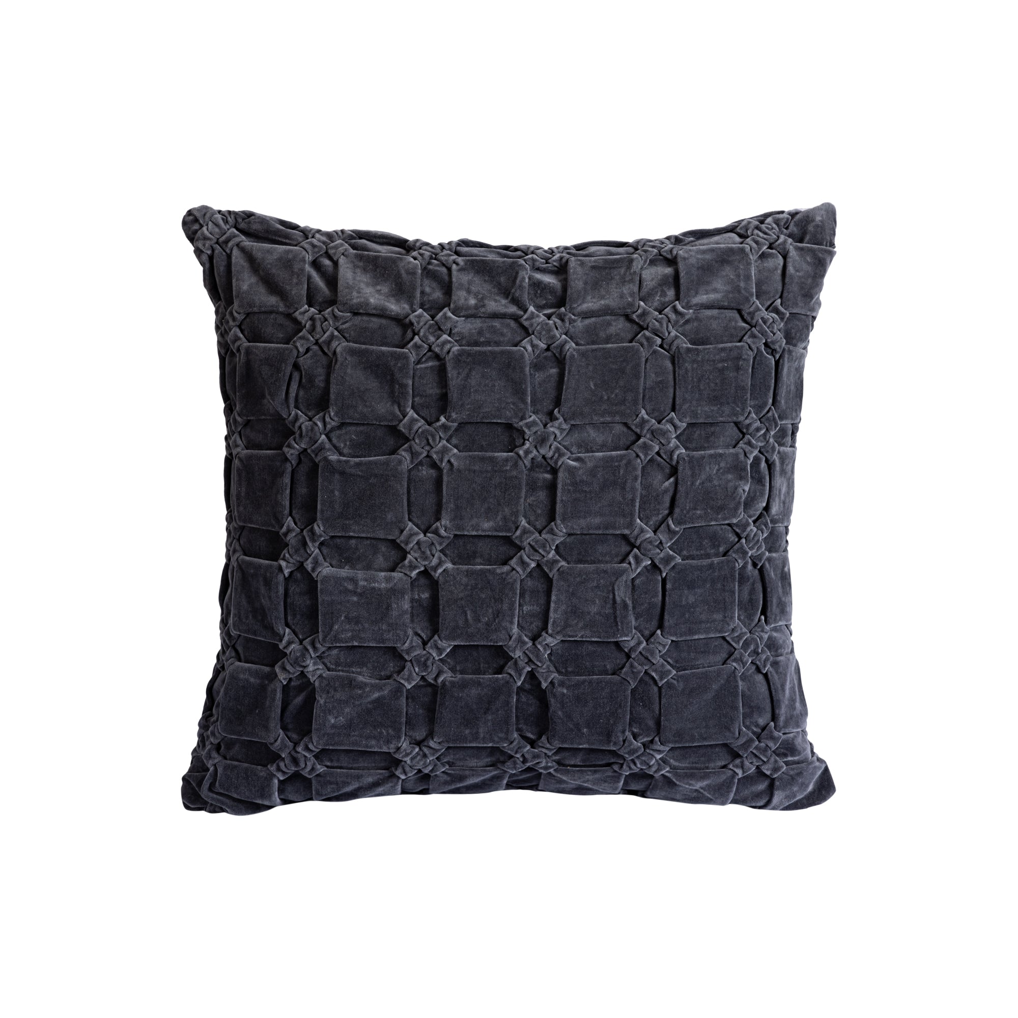 Nasim Dark grey cotton cusion pattern square L Gris foncé — Housse de coussin — vue 2 | Häus