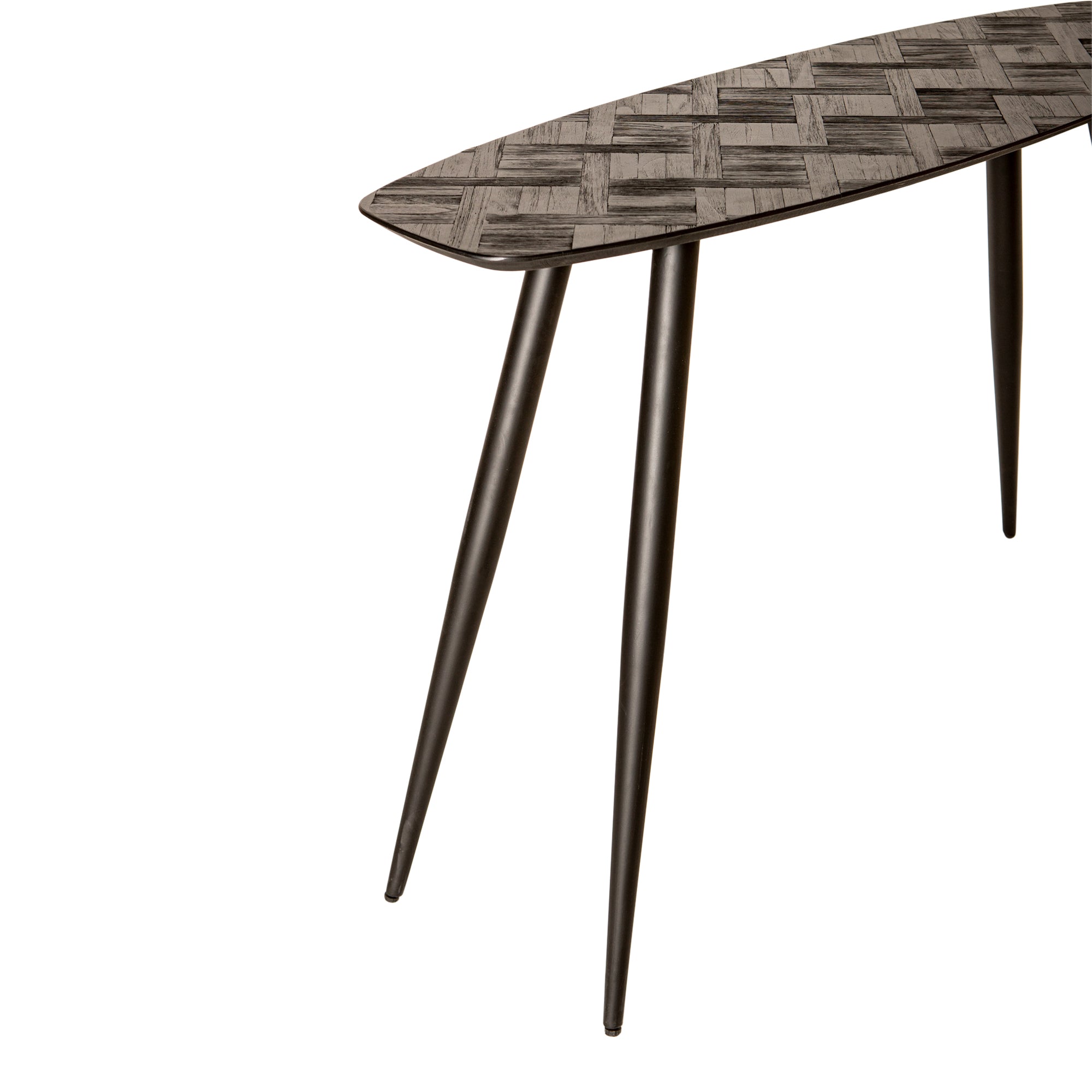 Tyano Black recycled teak wood side table - Photo 4