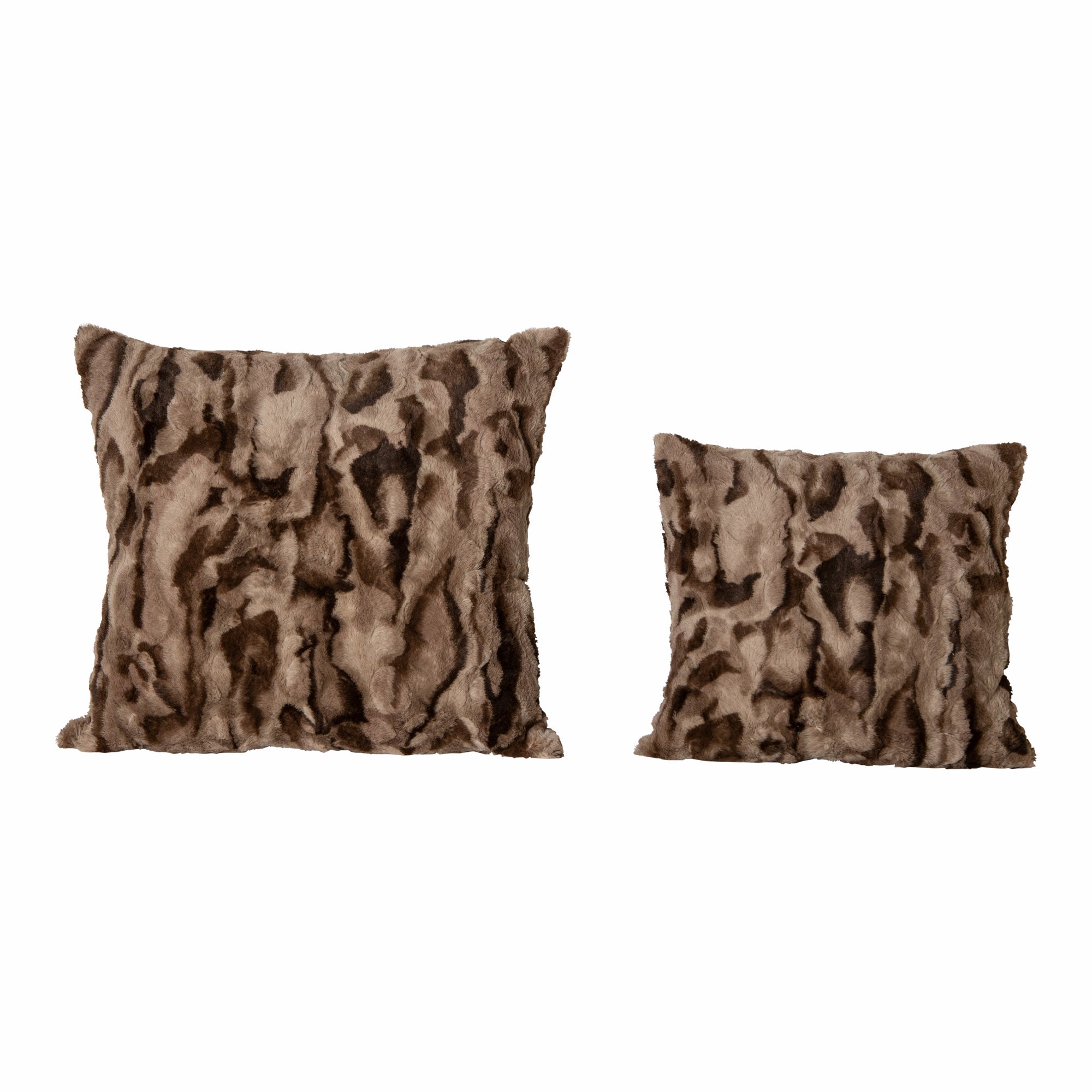 Clarisse Brown artificial fur cushion square S Marron — Housse de coussin — vue 3 | Häus